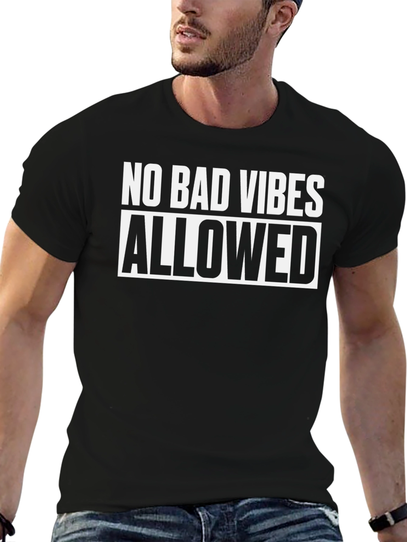 No Bad Vibes Allowed Graphic Tee - Black