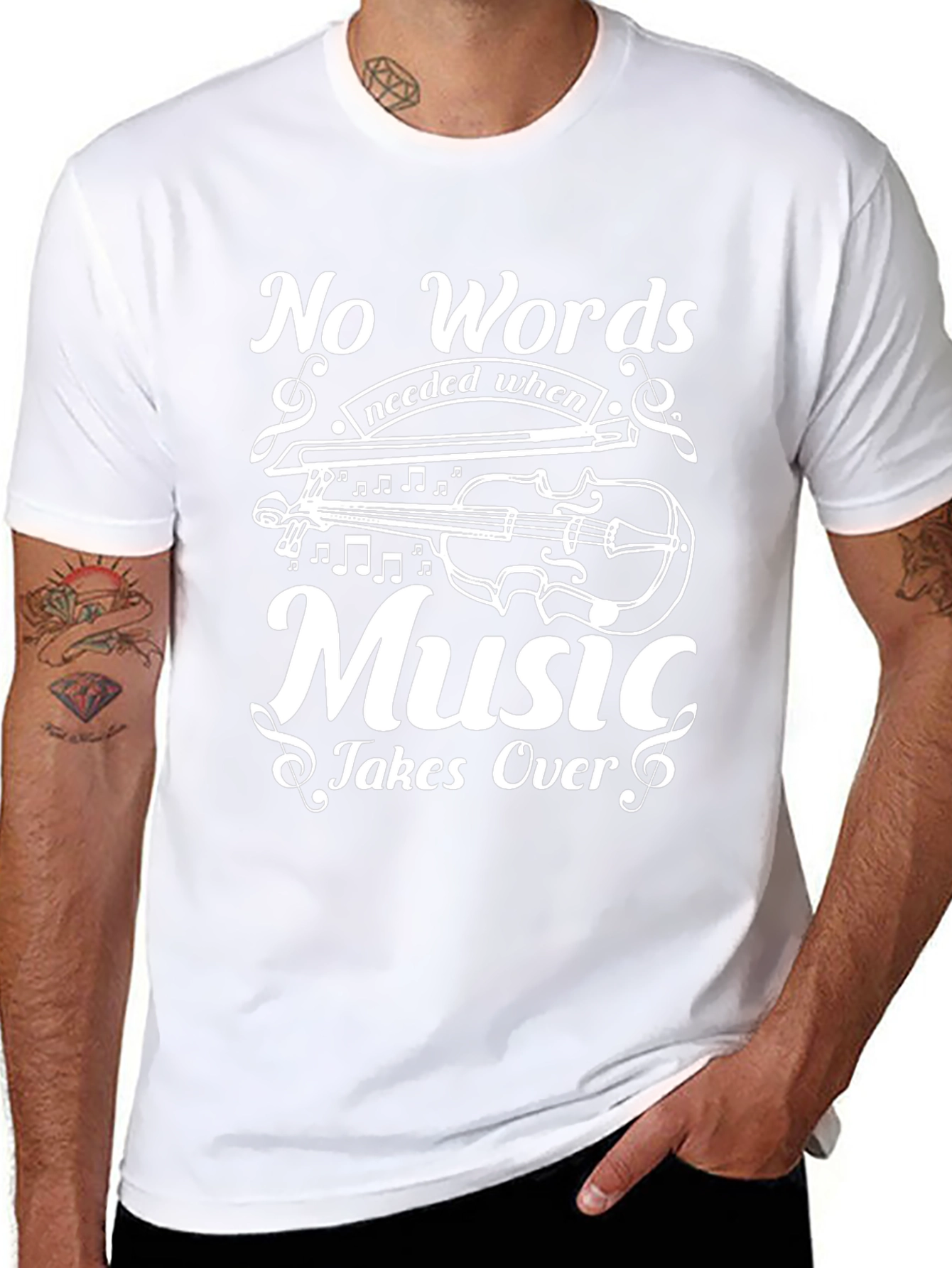 No Words Needed Music T-Shirt - Black