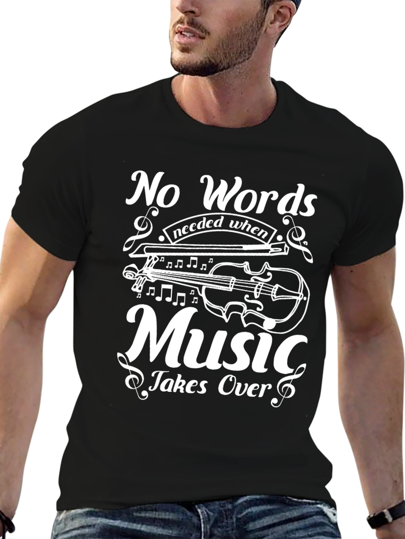 No Words Needed Music T-Shirt - Black