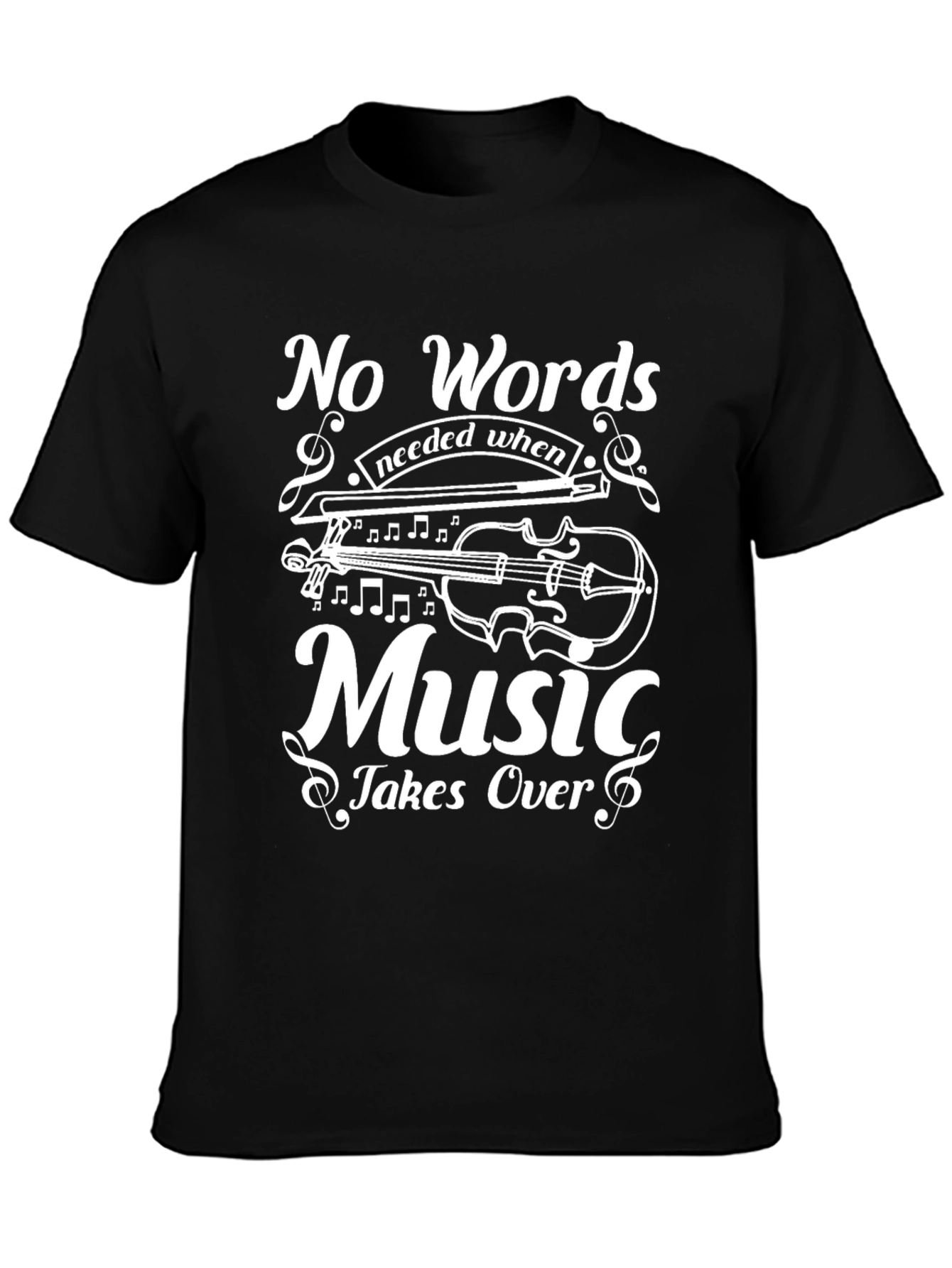 No Words Needed Music T-Shirt - Black