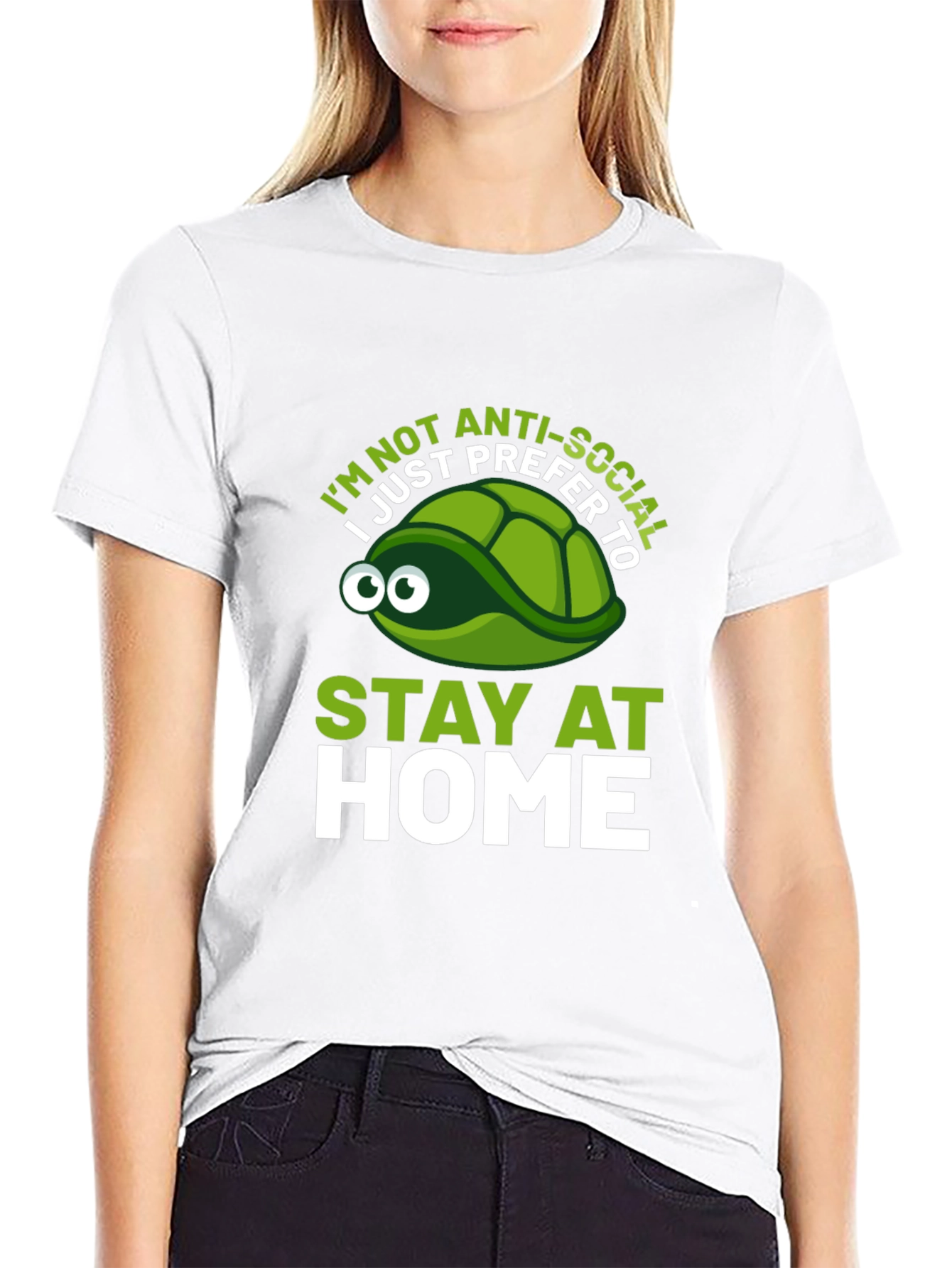 Anti-Social Turtle Graphic T-Shirt