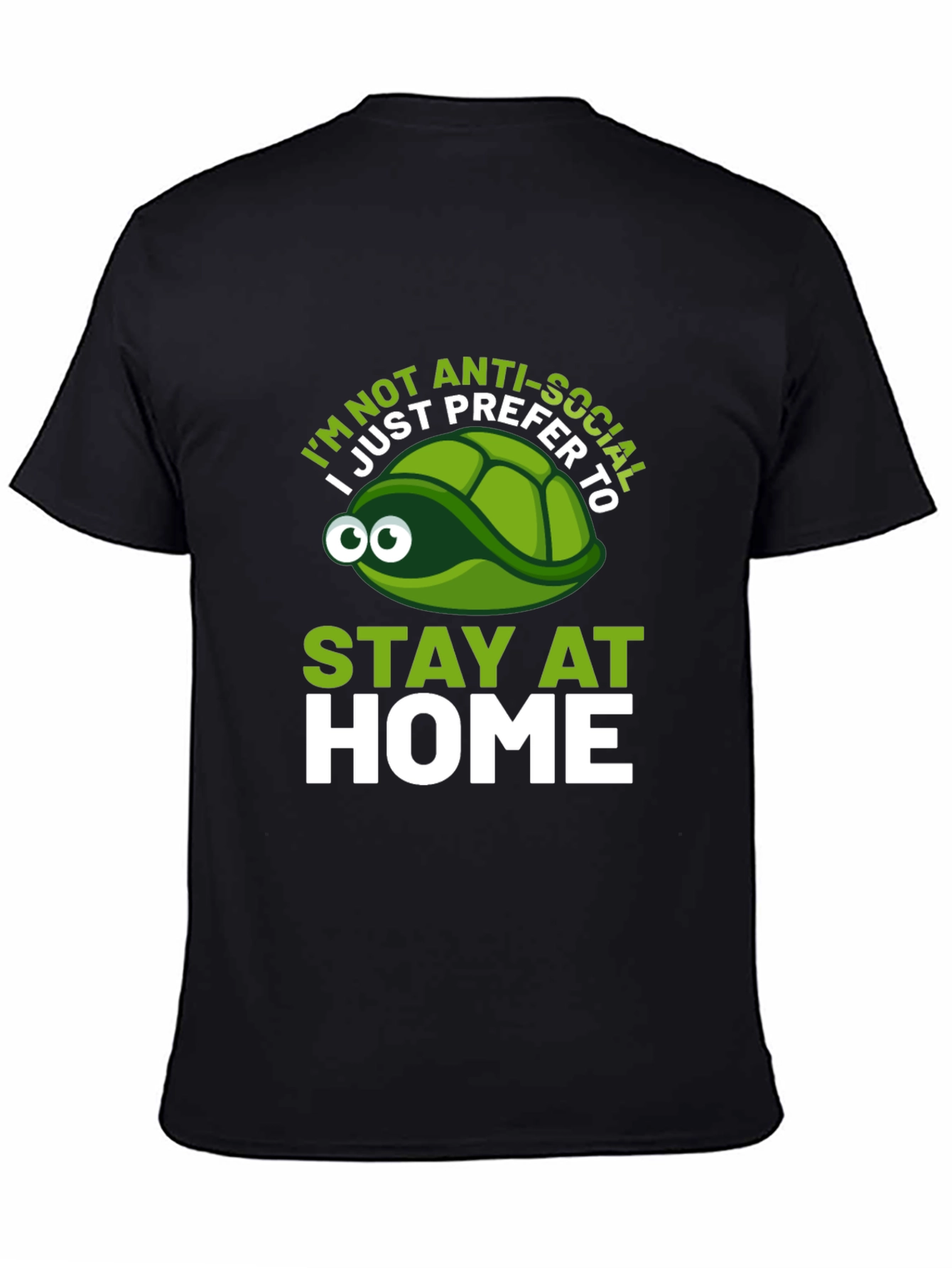 Anti-Social Turtle Graphic T-Shirt
