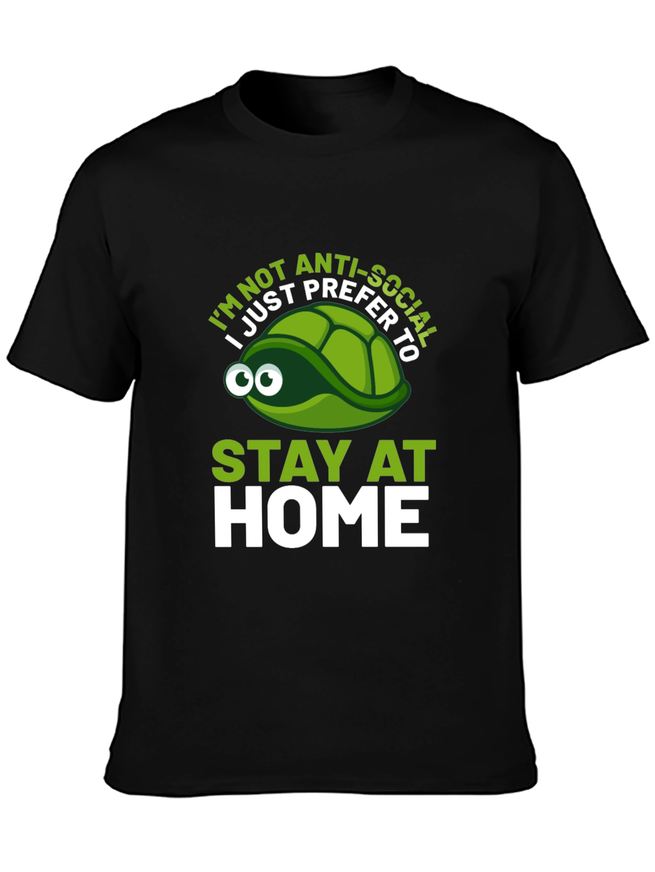 Anti-Social Turtle Graphic T-Shirt