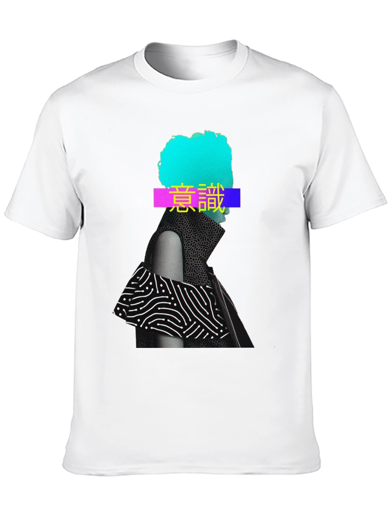 Abstract Graphic Print T-Shirt - Black