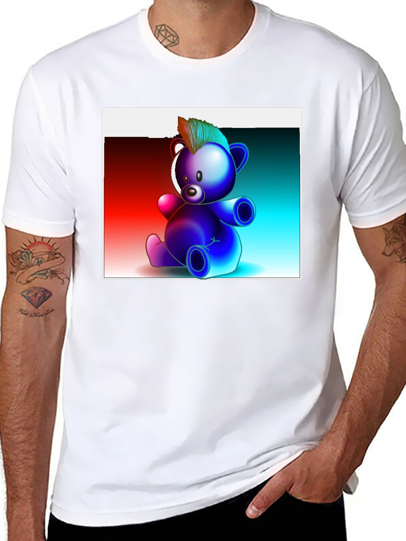 Cool Graphic Bear T-Shirt - Black