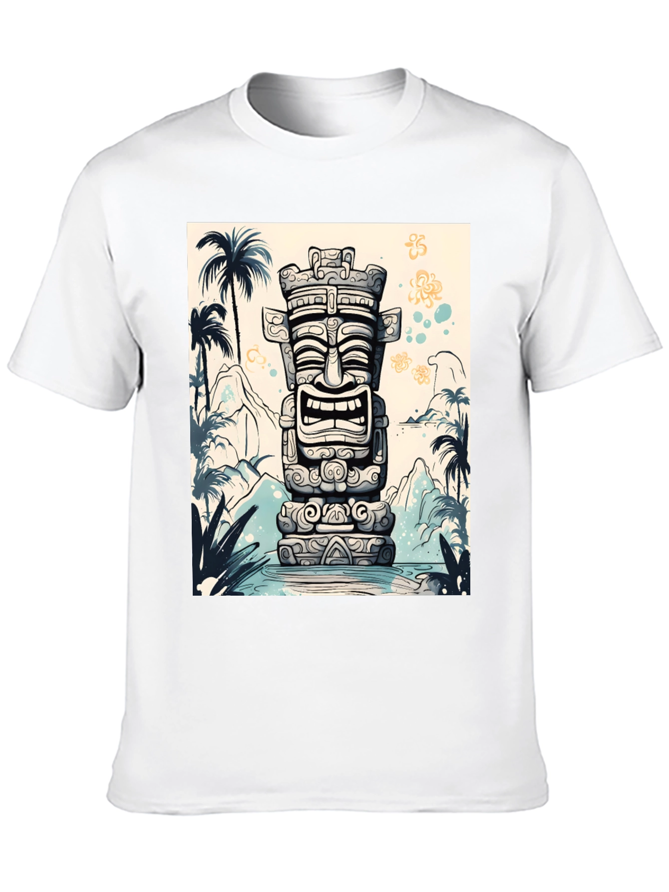 Tropical Tiki Totem Graphic Tee - Island Style