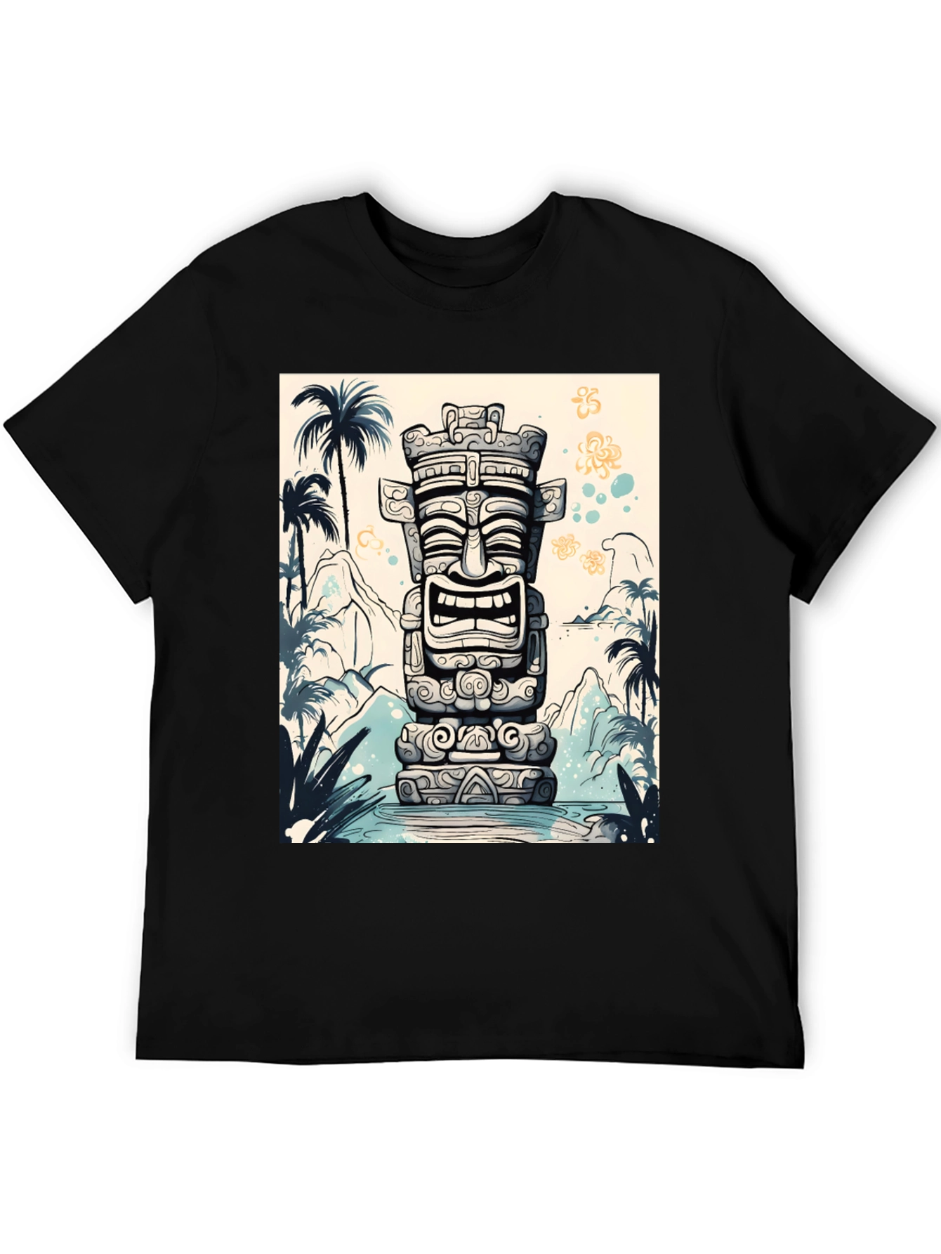 Tropical Tiki Totem Graphic Tee - Island Style