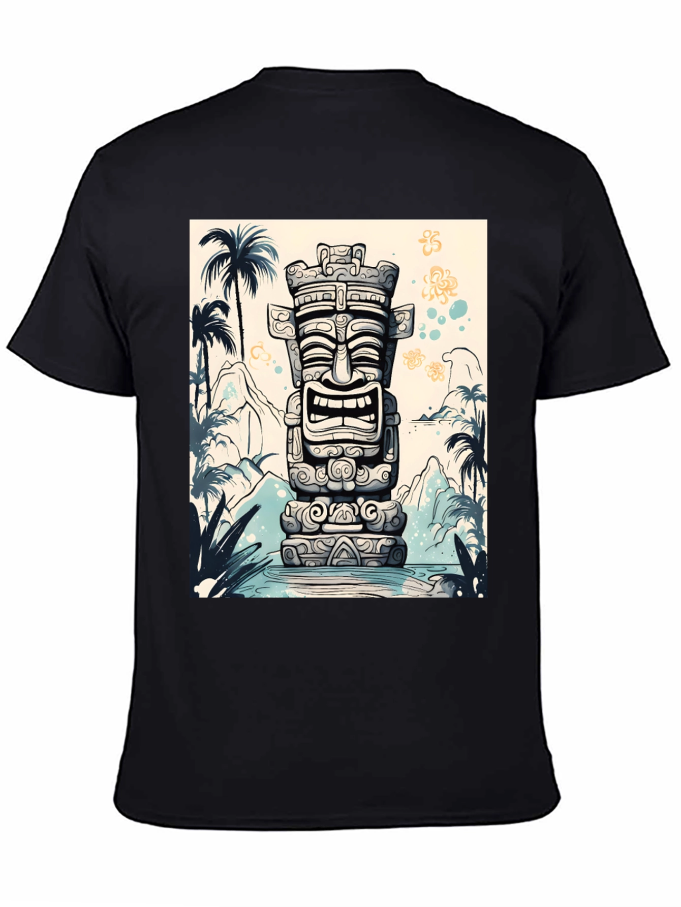Tropical Tiki Totem Graphic Tee - Island Style