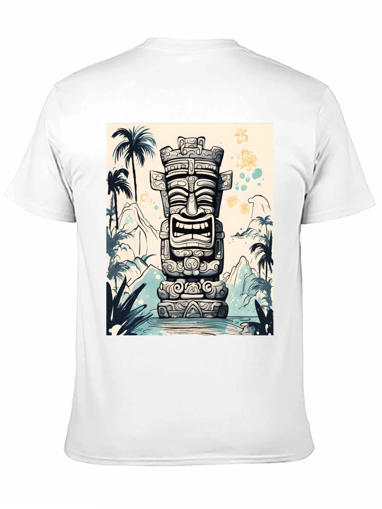 Tropical Tiki Totem Graphic Tee - Island Style