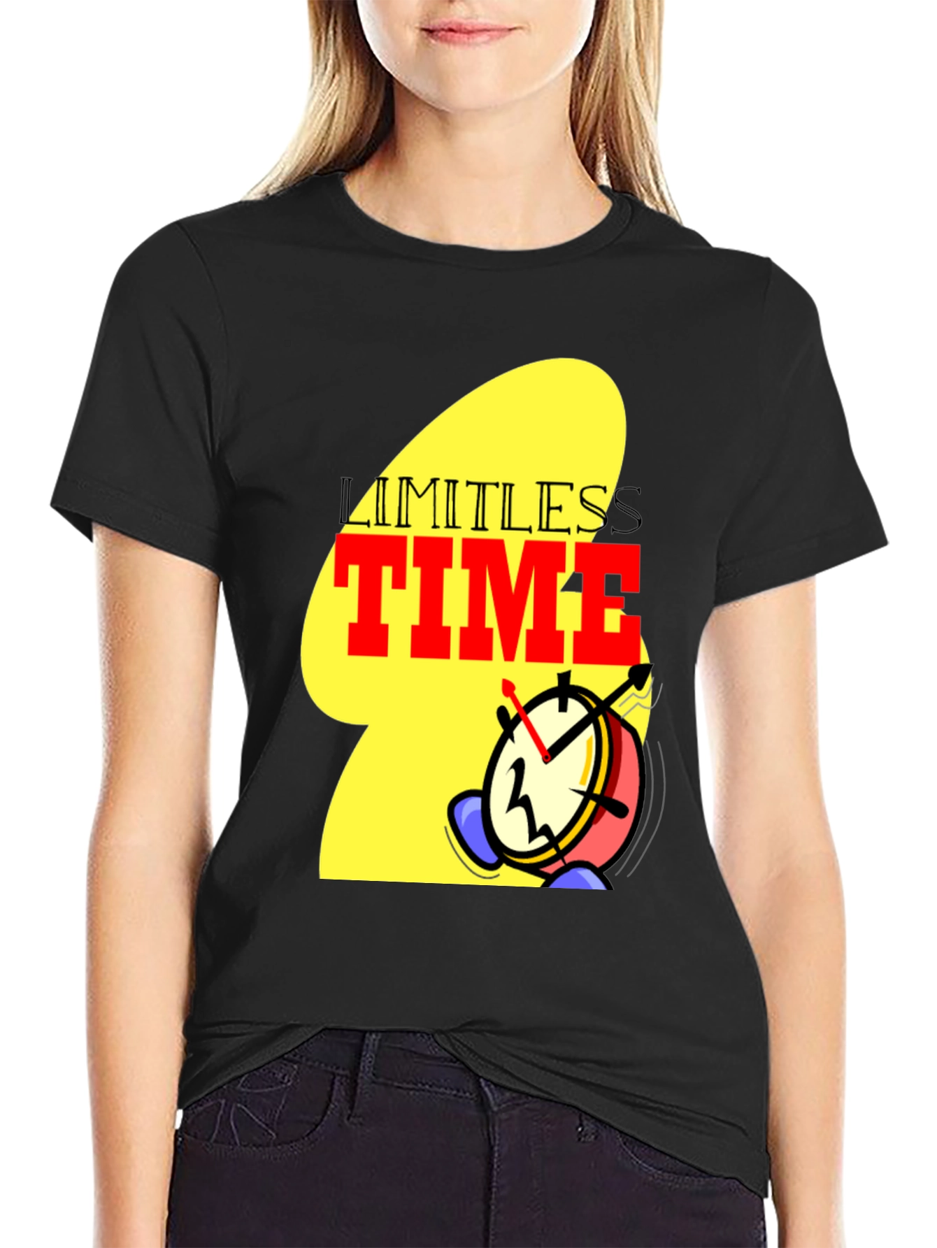 Limitless Time Graphic Tee - Black Cotton Blend