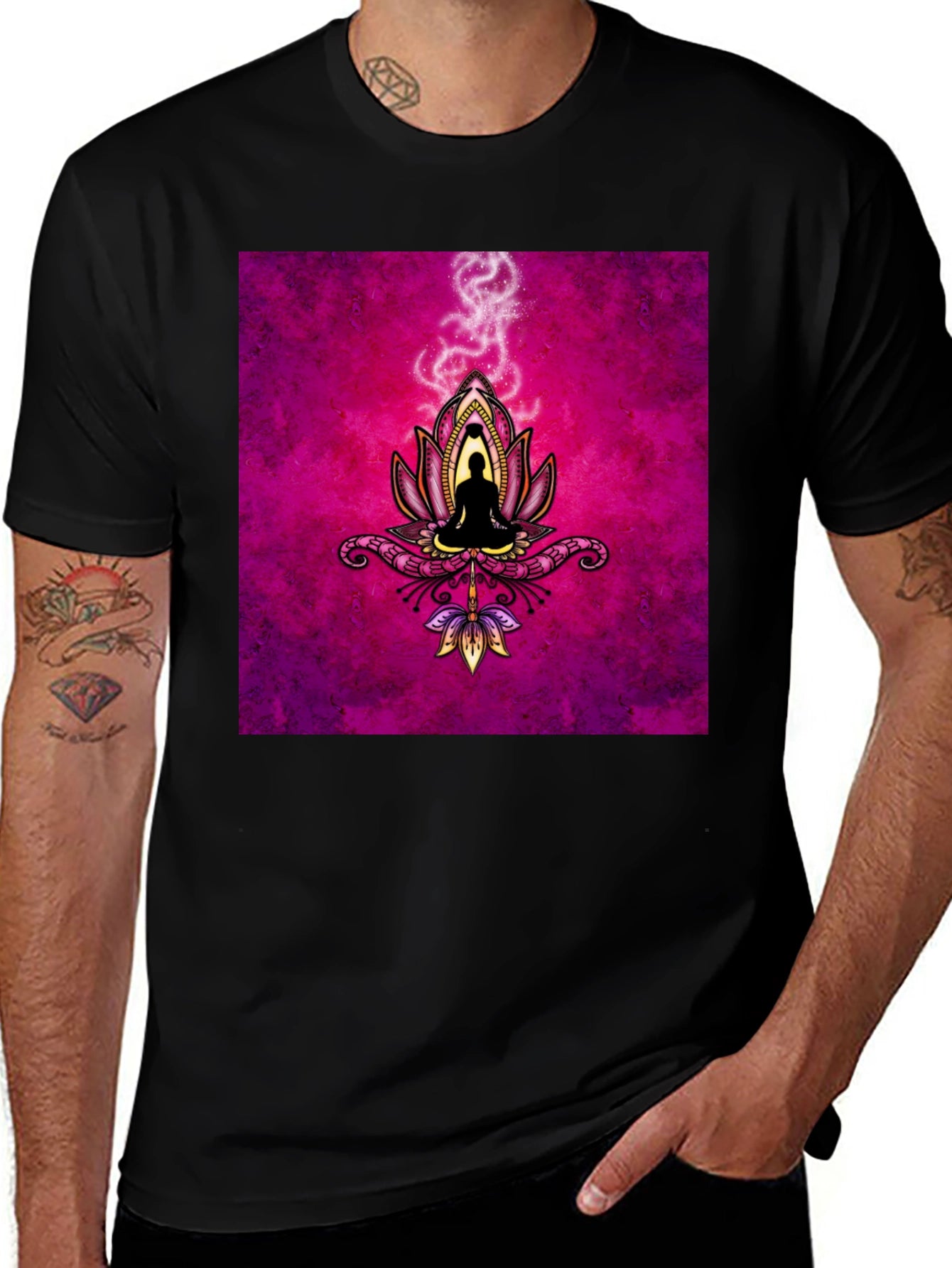 Lotus Meditation T-Shirt - Spiritual Zen Design
