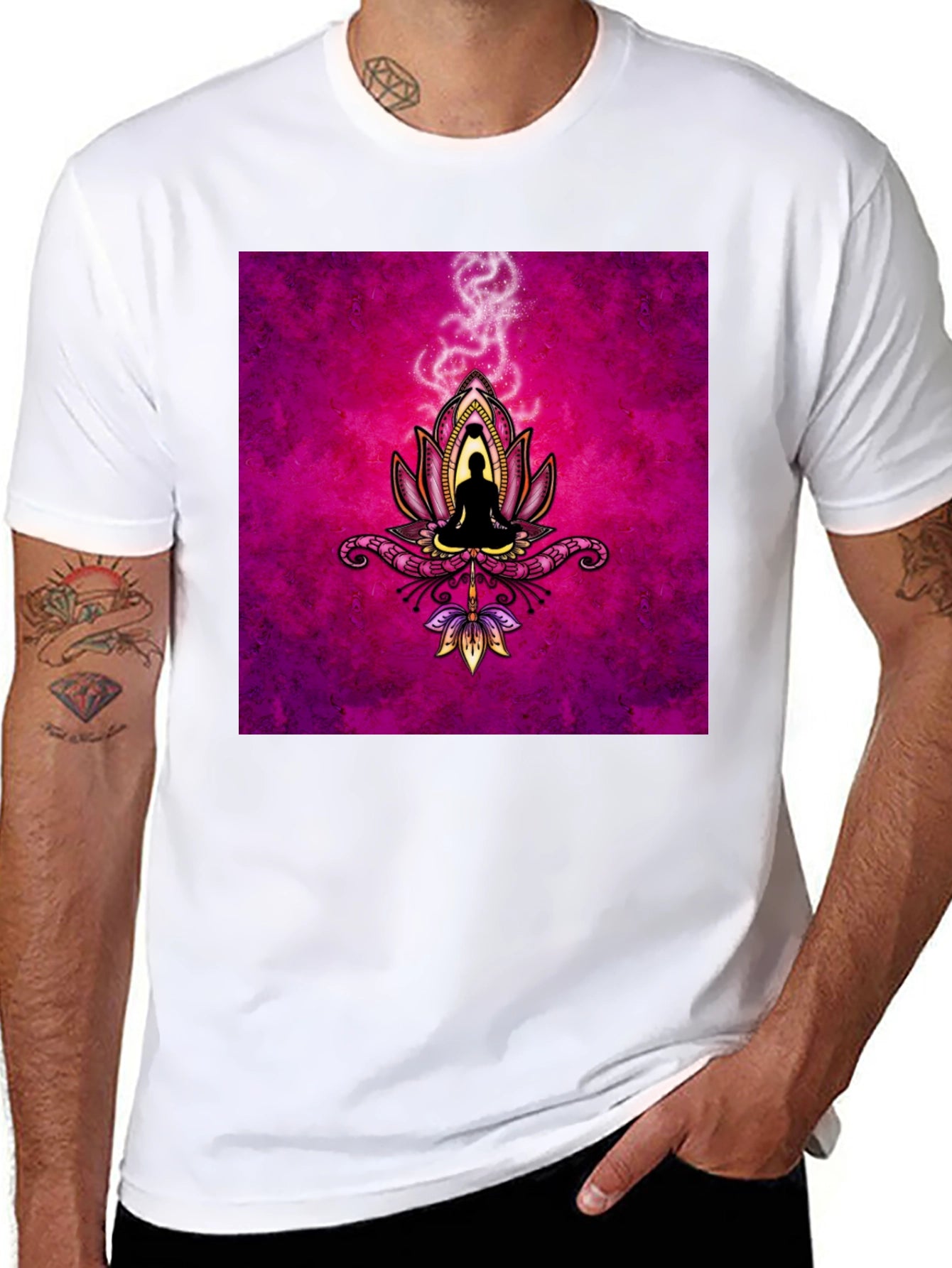 Lotus Meditation T-Shirt - Spiritual Zen Design