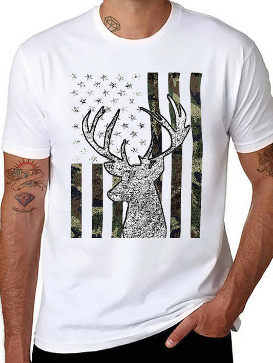 Deer USA Flag Graphic Tee