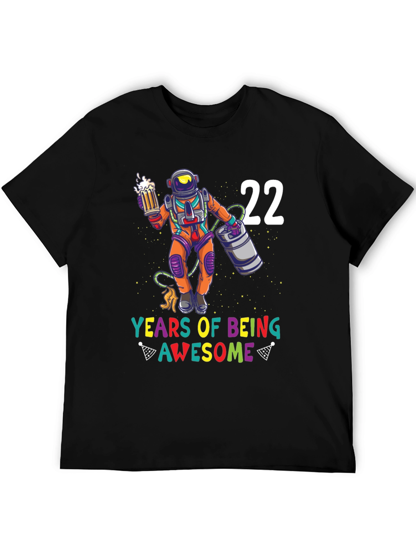22 Years Of Being Awesome Black T-Shirt