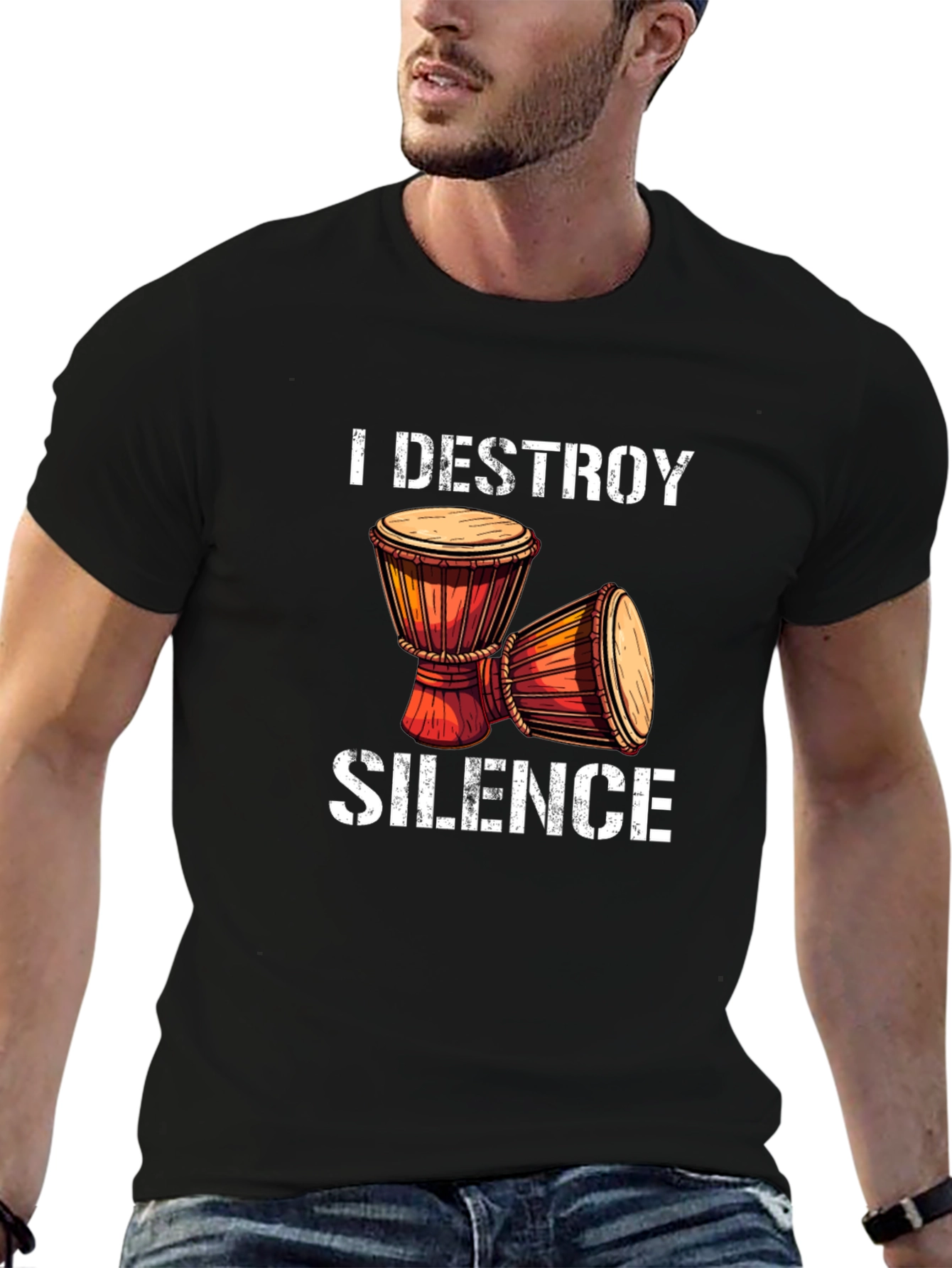 I Destroy Silence Djembe Drum T-Shirt