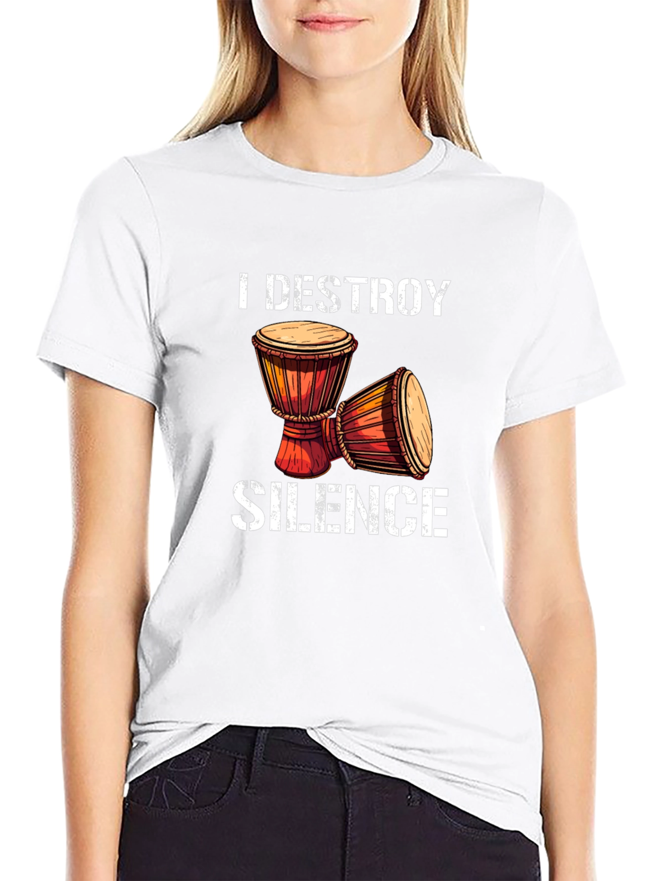I Destroy Silence Djembe Drum T-Shirt