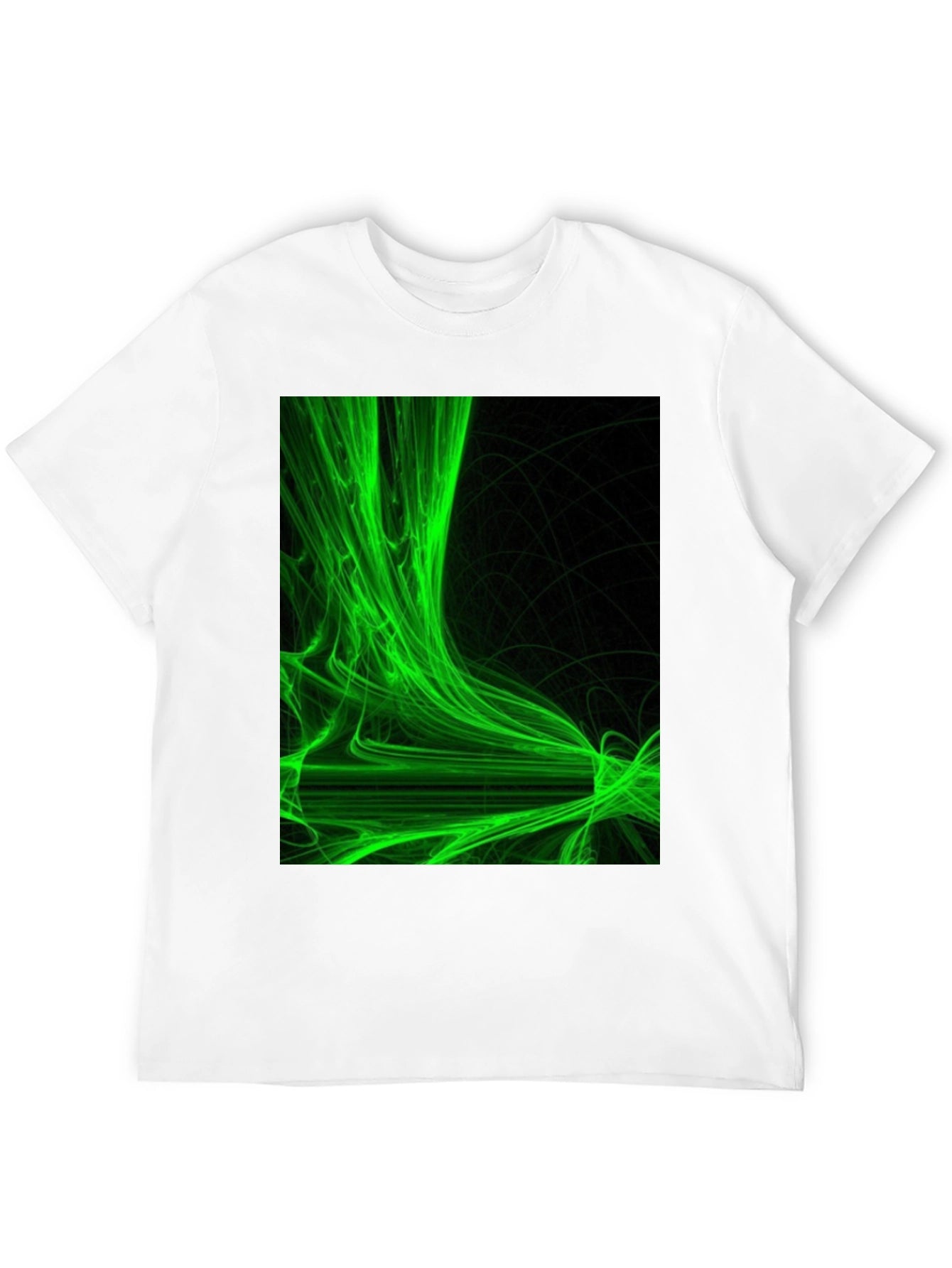 Abstract Green Graphic Black T-Shirt