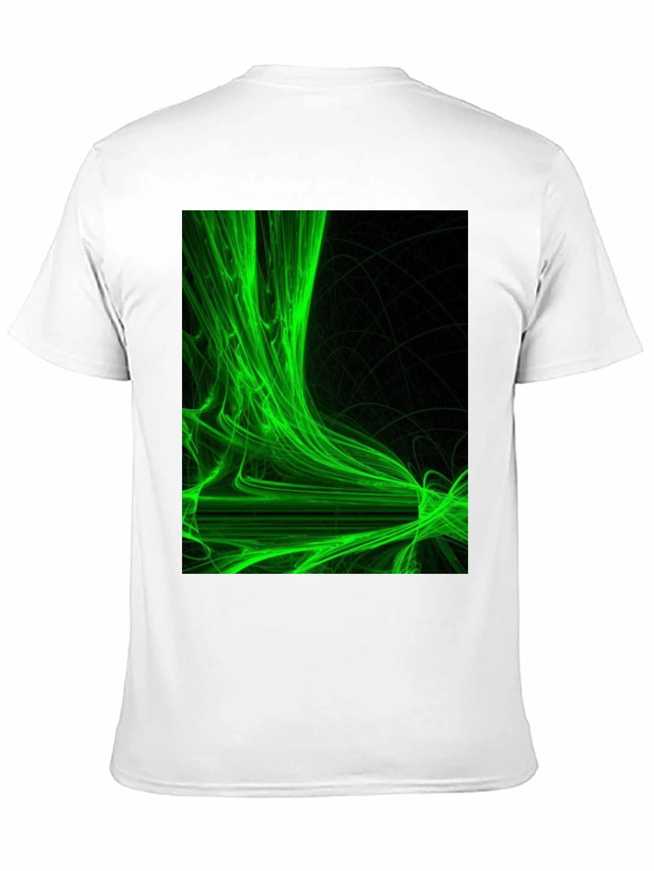 Abstract Green Graphic Black T-Shirt