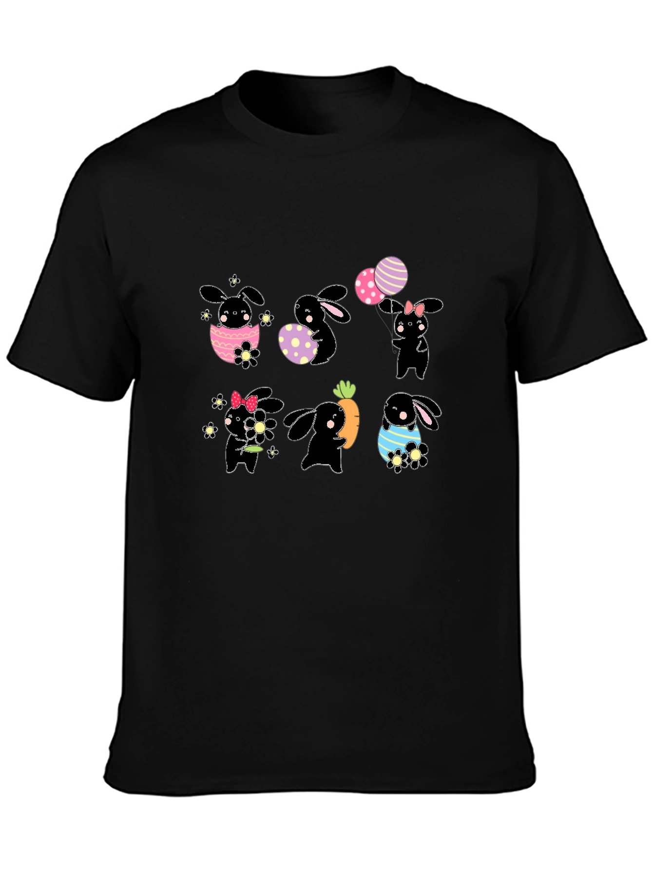 Easter Bunny T-Shirt - Cute Black Rabbit Design