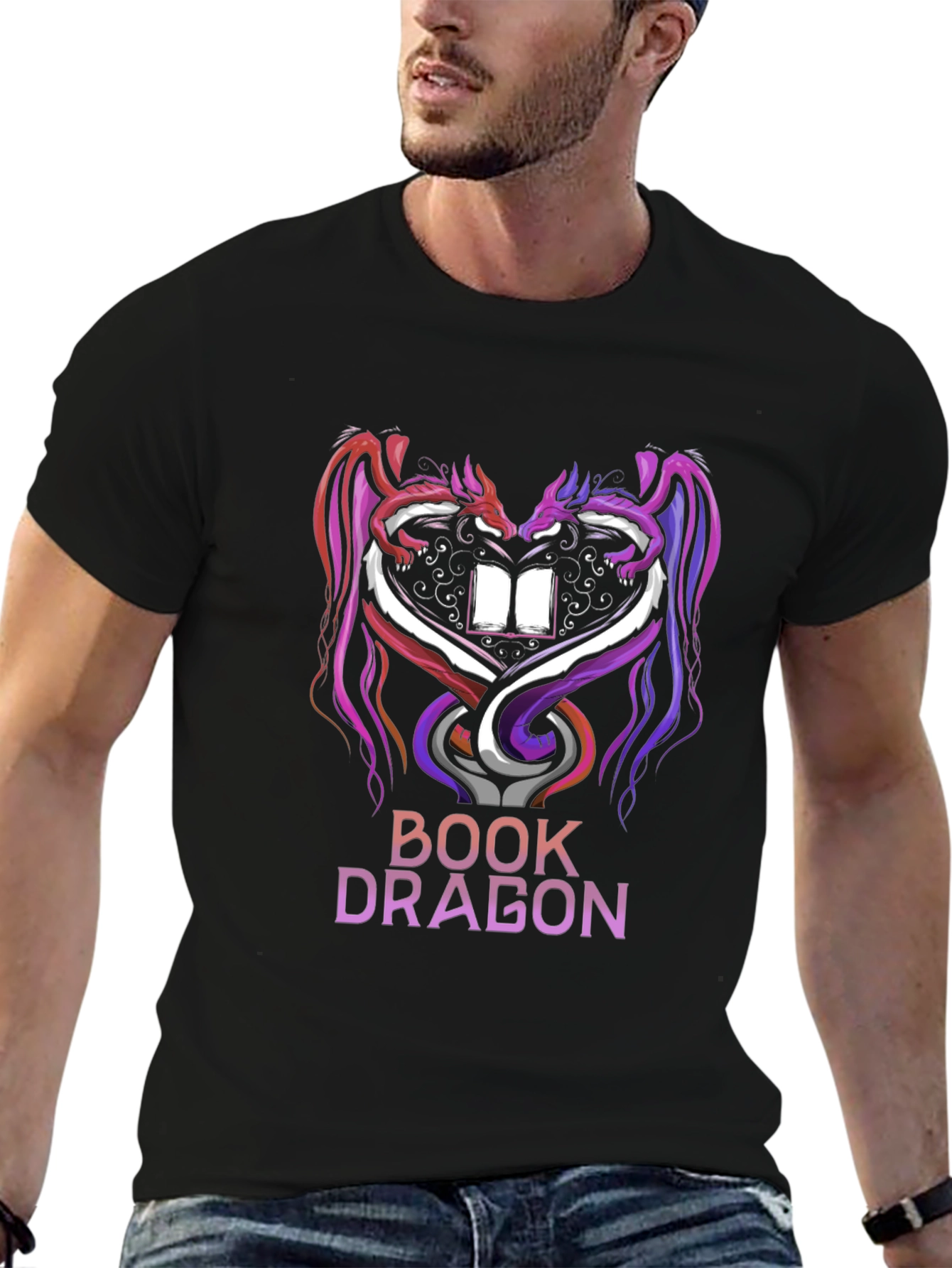 Book Dragon Graphic Tee - Fantasy Lover T-Shirt