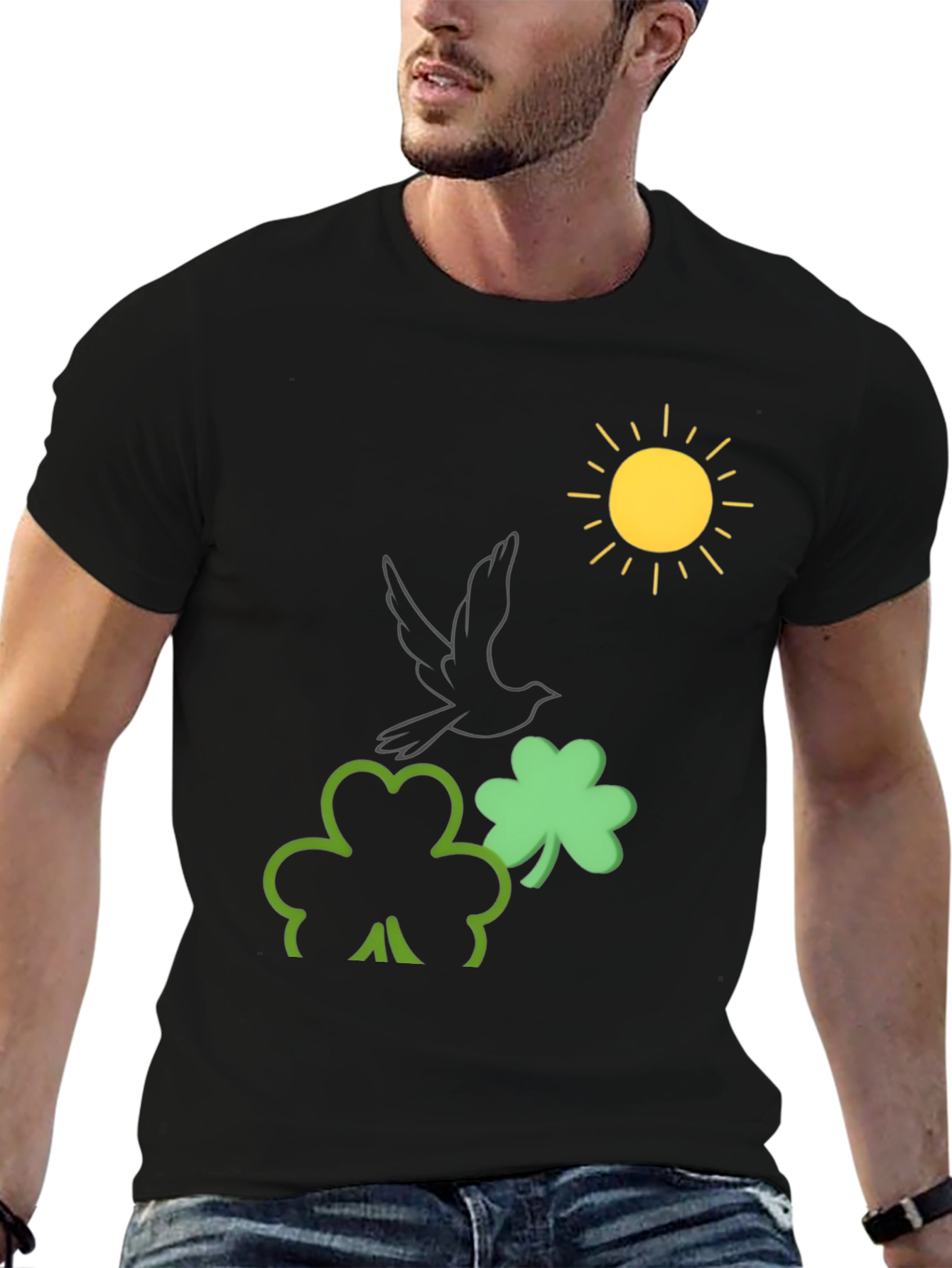 Lucky Clover Graphic Tee - Black