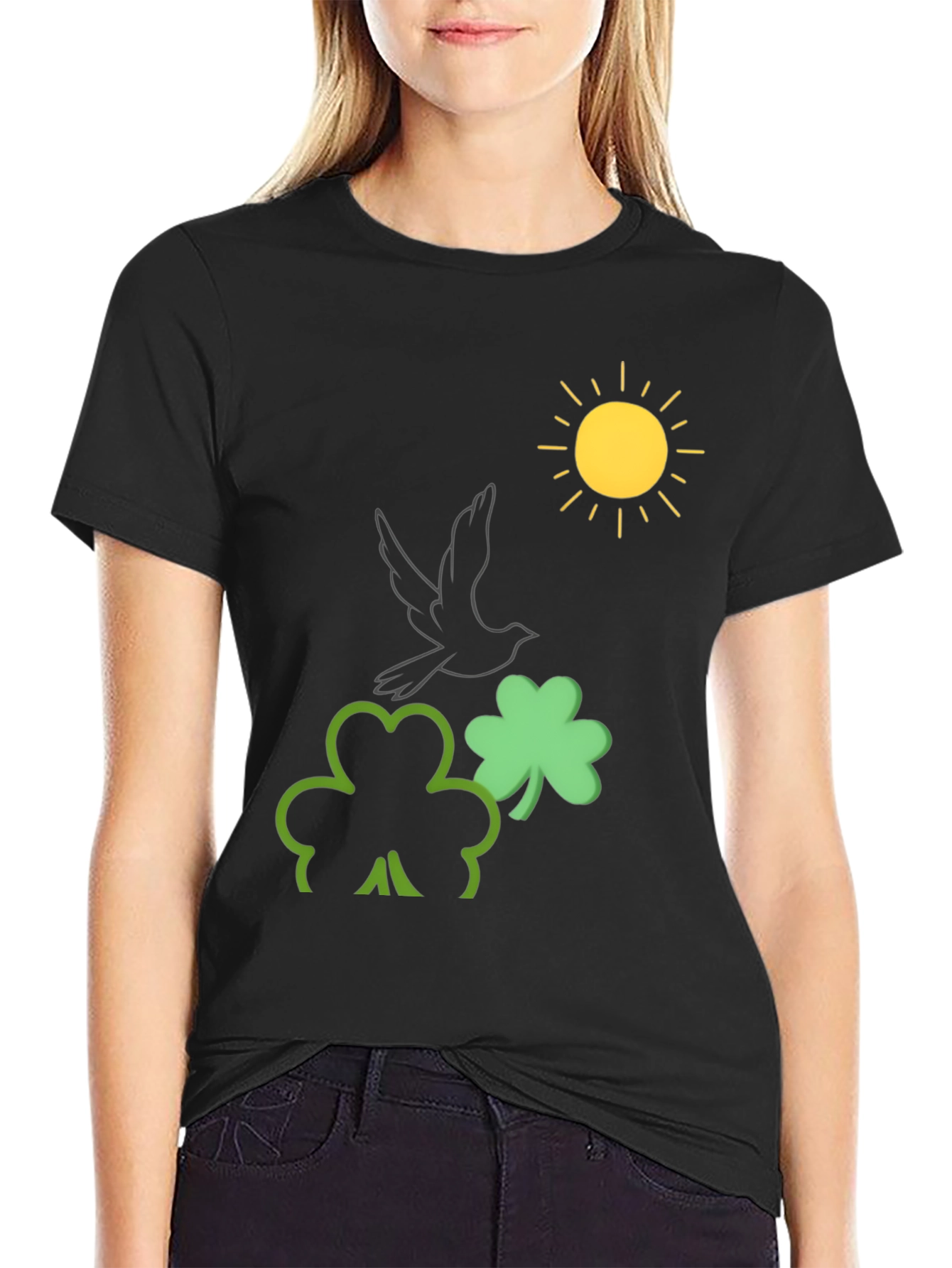 Lucky Clover Graphic Tee - Black