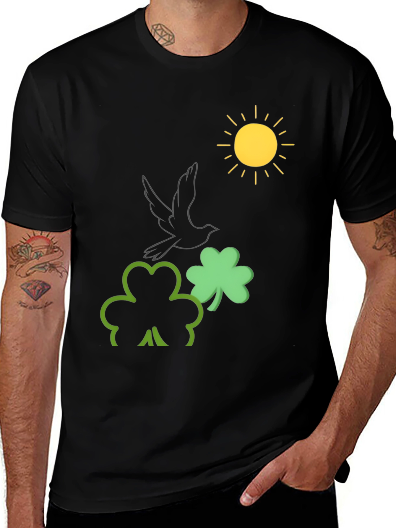 Lucky Clover Graphic Tee - Black