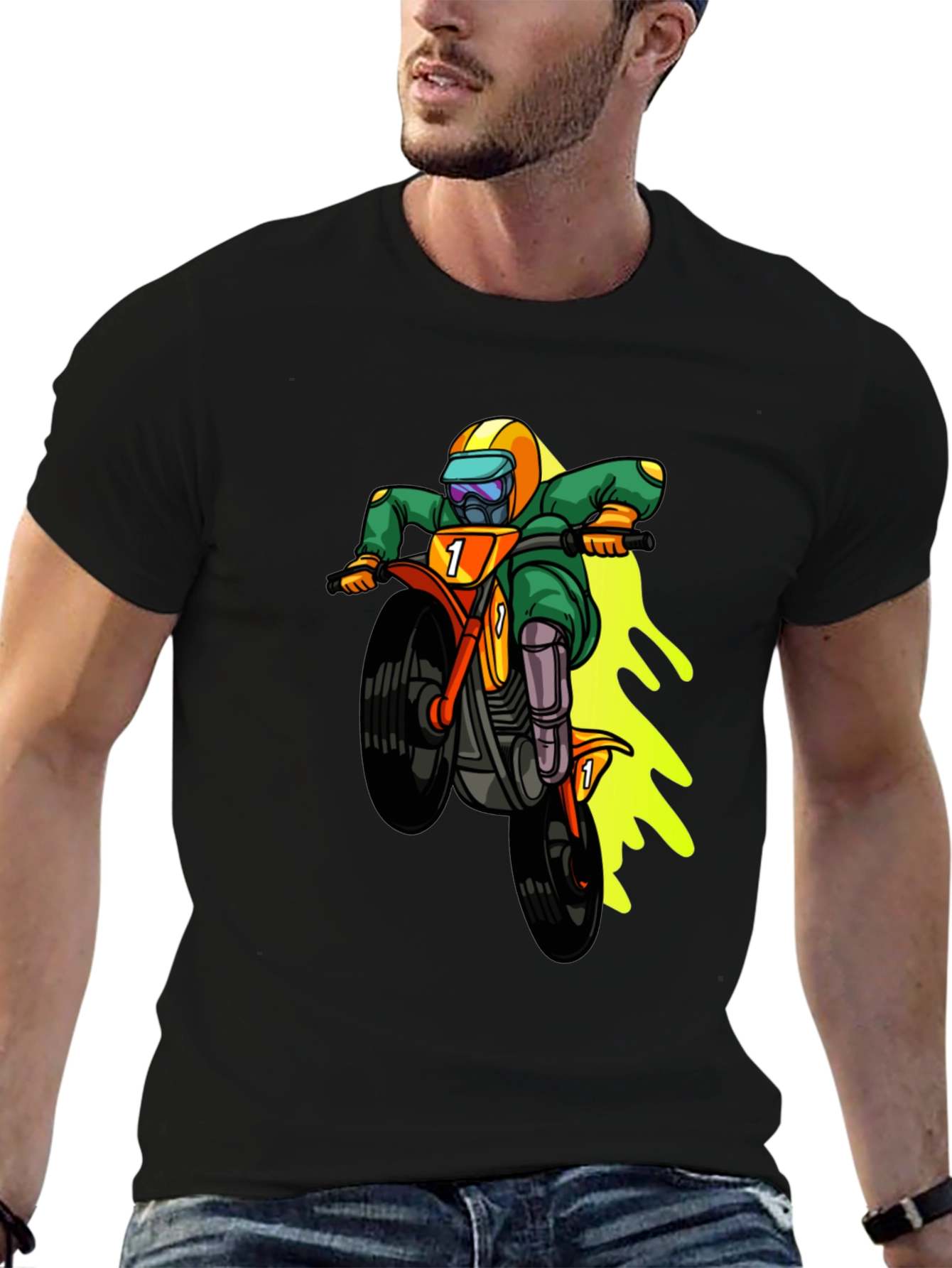 Motorcross Cartoon Graphic T-Shirt