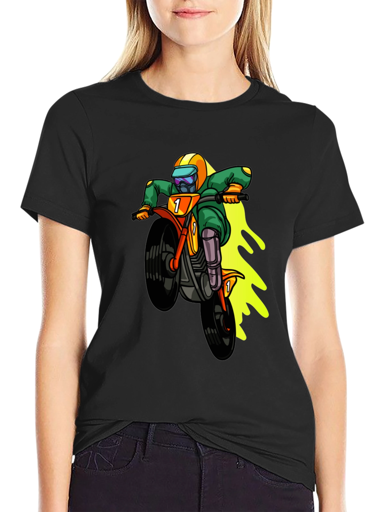 Motorcross Cartoon Graphic T-Shirt