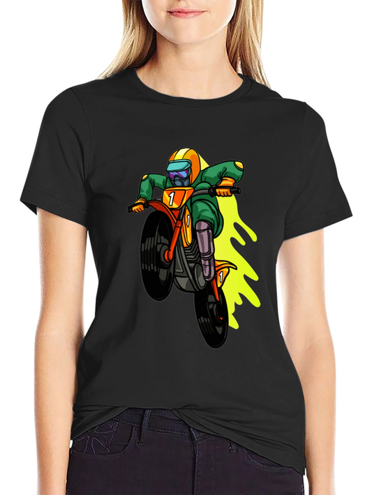Motorcross Cartoon Graphic T-Shirt