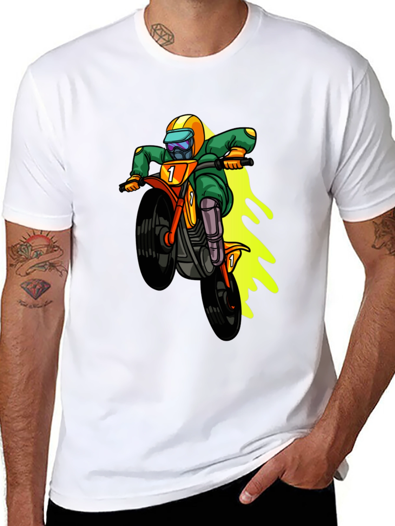 Motorcross Cartoon Graphic T-Shirt