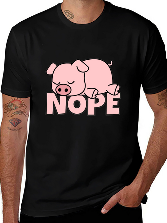 Nope Lazy Pig T-Shirt