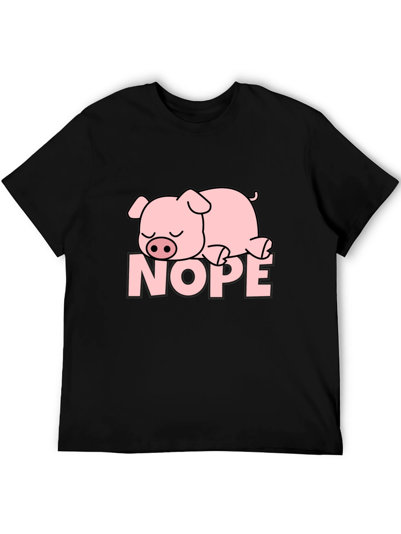 Nope Lazy Pig T-Shirt