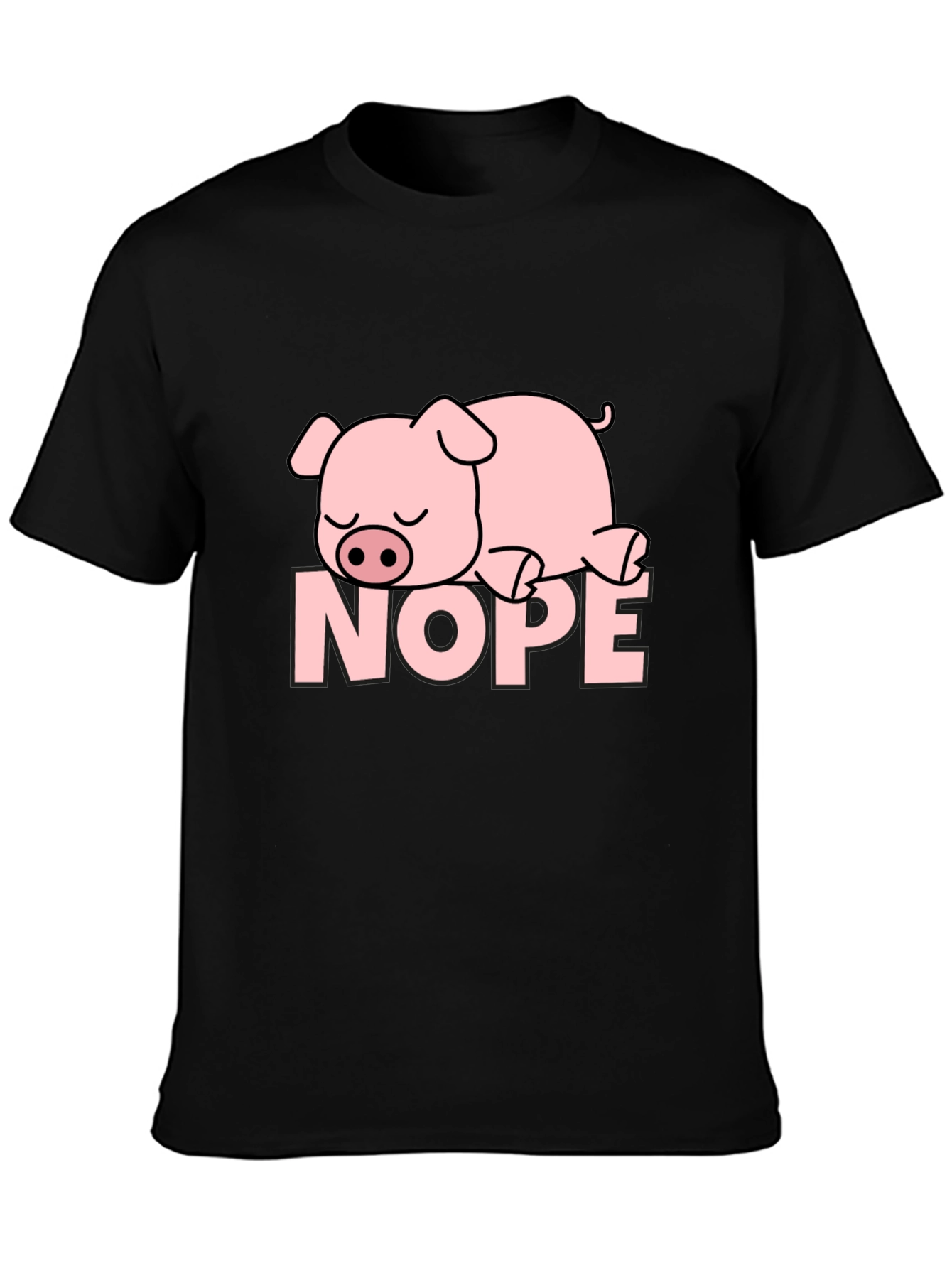 Nope Lazy Pig T-Shirt