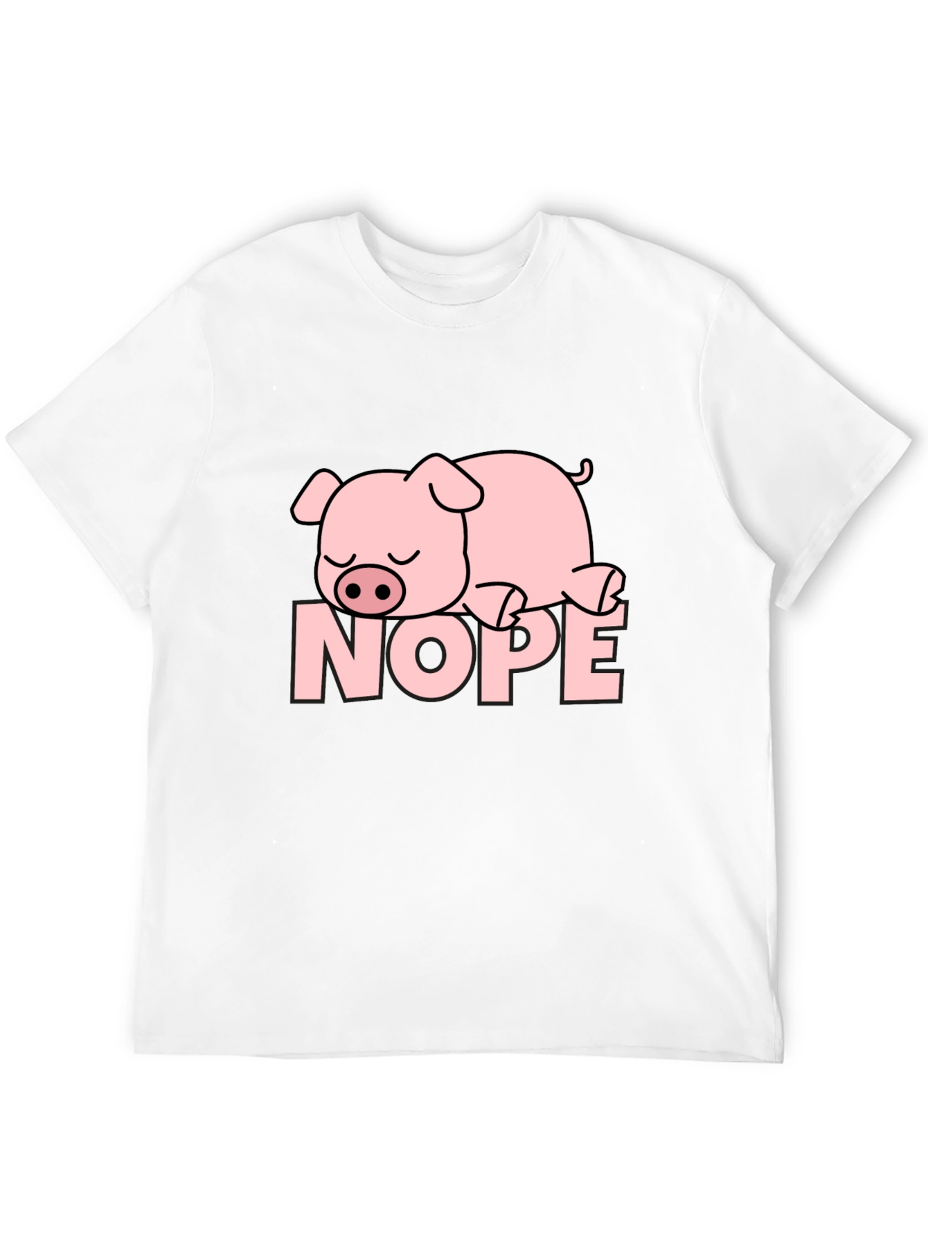 Nope Lazy Pig T-Shirt