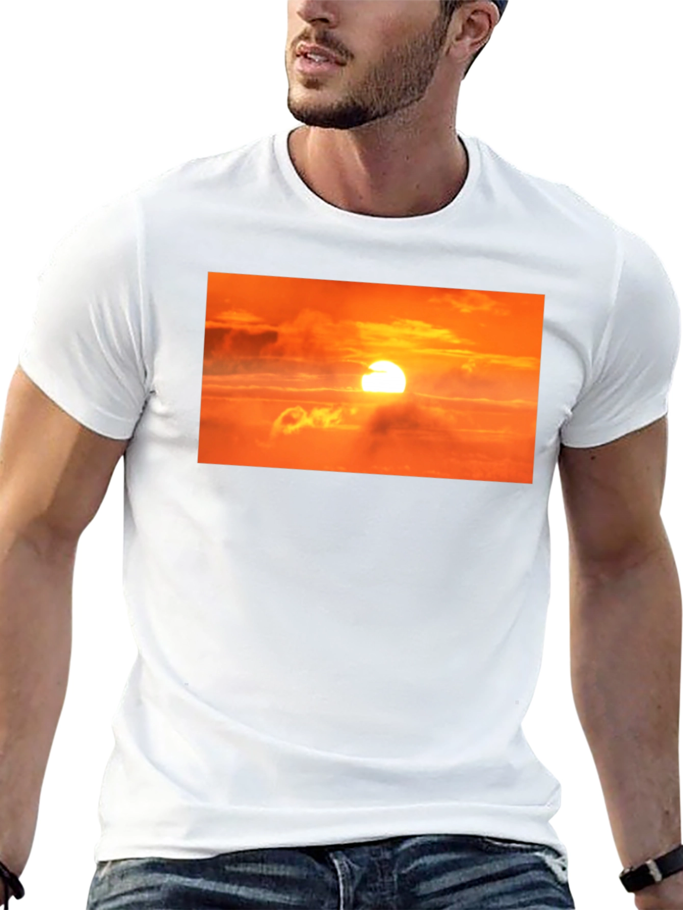 Sunrise Graphic Print Black T-Shirt