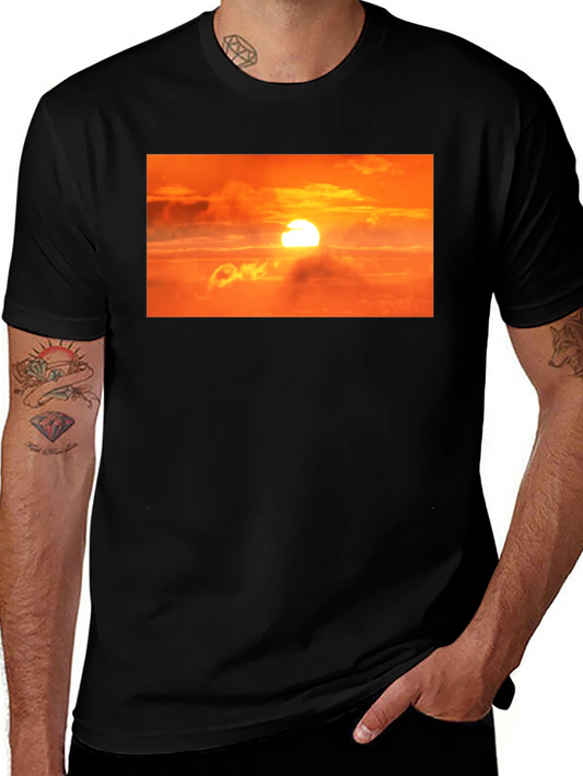 Sunrise Graphic Print Black T-Shirt