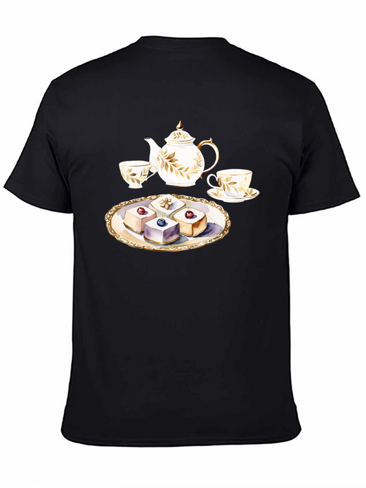 Tea Time T-Shirt: Teapot and Cakes Graphic Tee