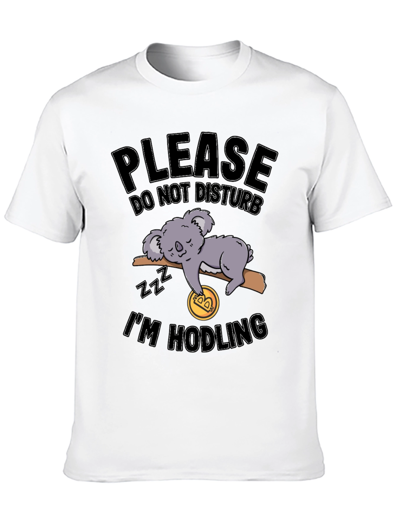 Funny Crypto Koala Hodler Black T-Shirt
