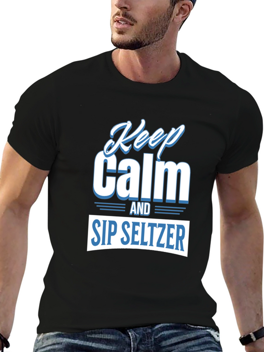 Keep Calm and Sip Seltzer Black T-Shirt