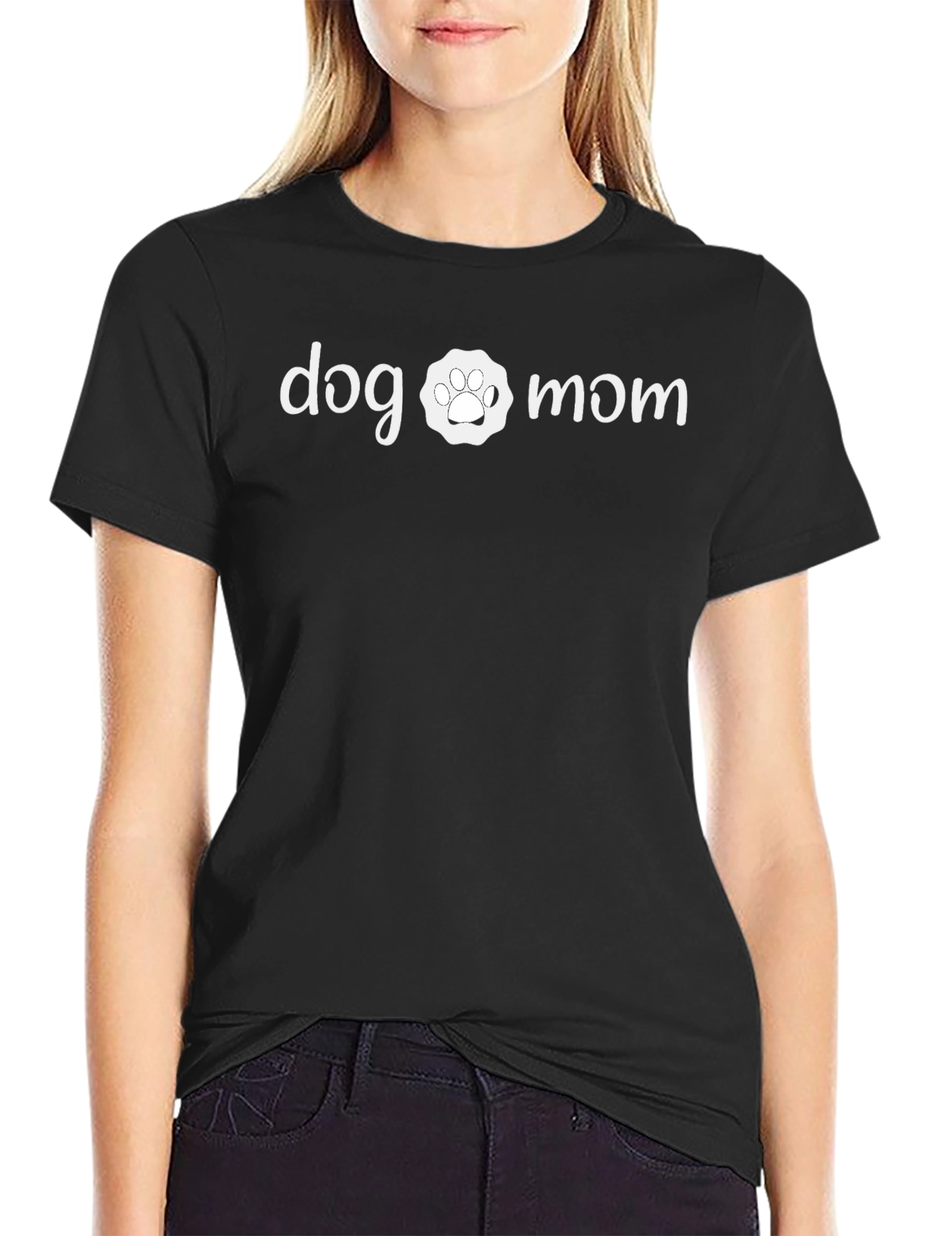 Dog Mom T-Shirt - Cute Paw Print Design