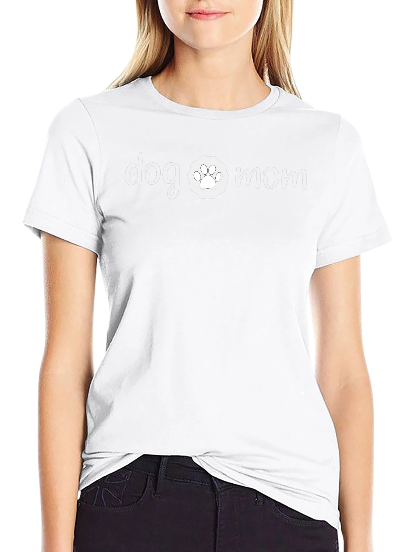 Dog Mom T-Shirt - Cute Paw Print Design