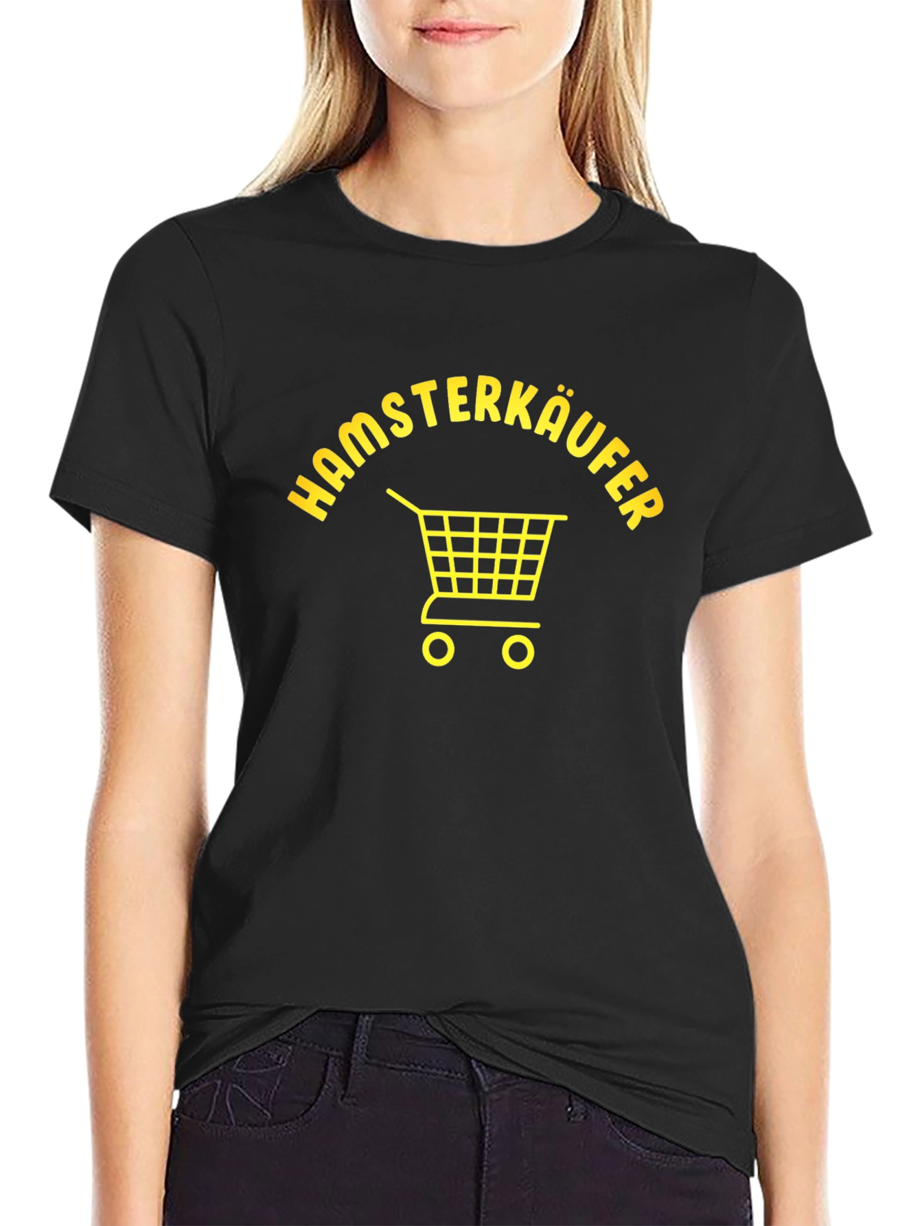 Hamsterkäufer Black T-Shirt - Shopping Cart Graphic