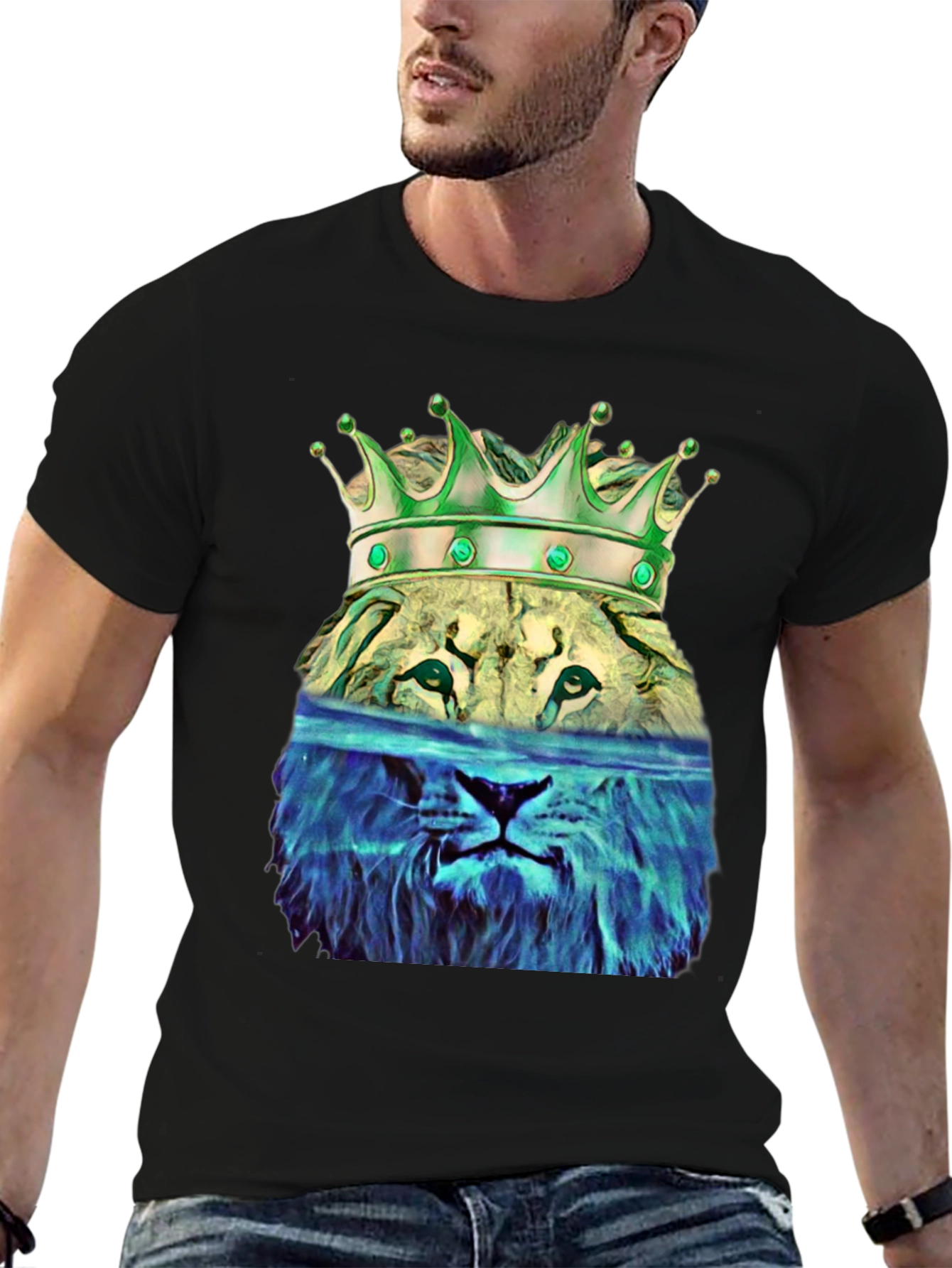Lion King Graphic Tee - Stylish Mens Black T-Shirt