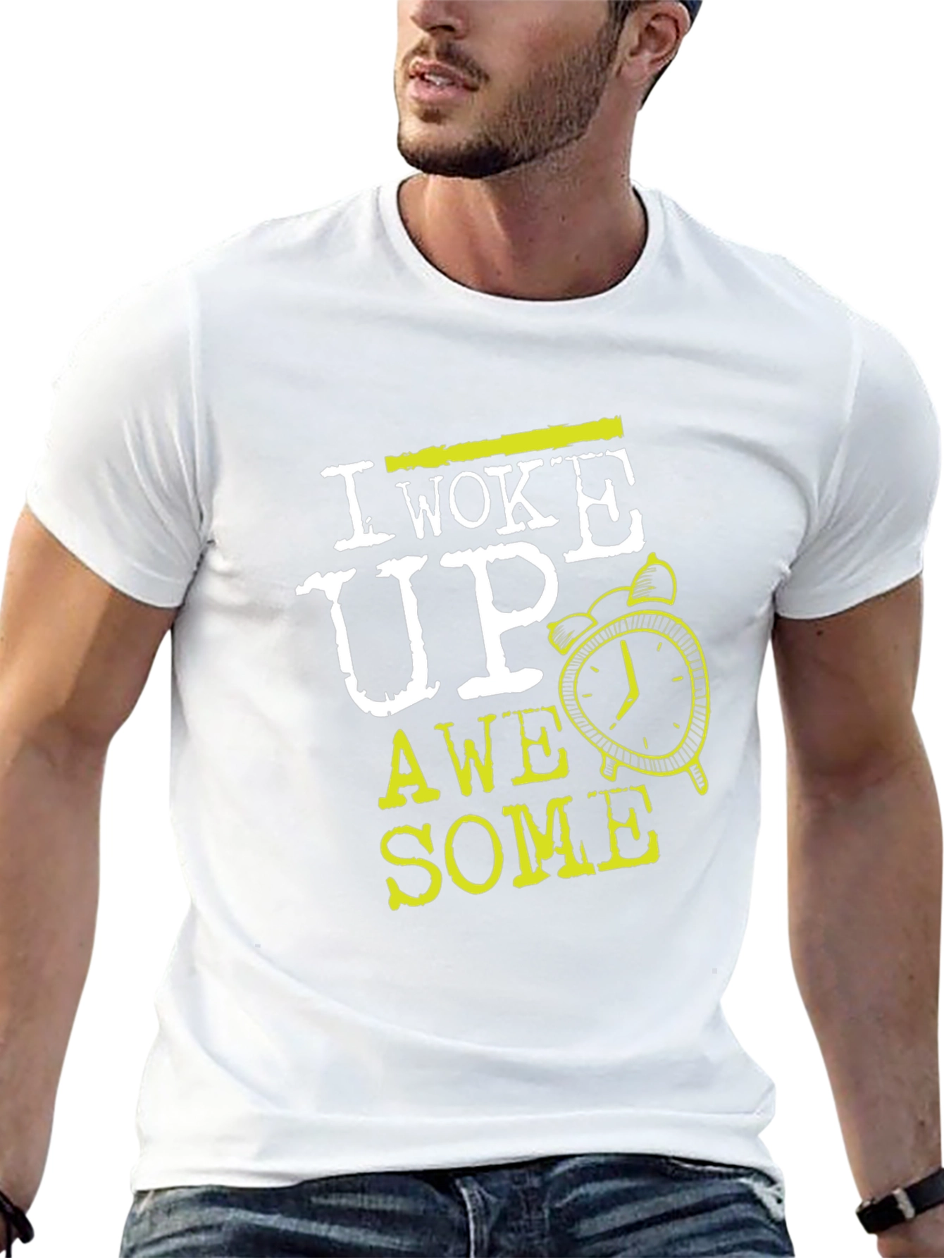 I Woke Up Awesome Black Graphic Tee