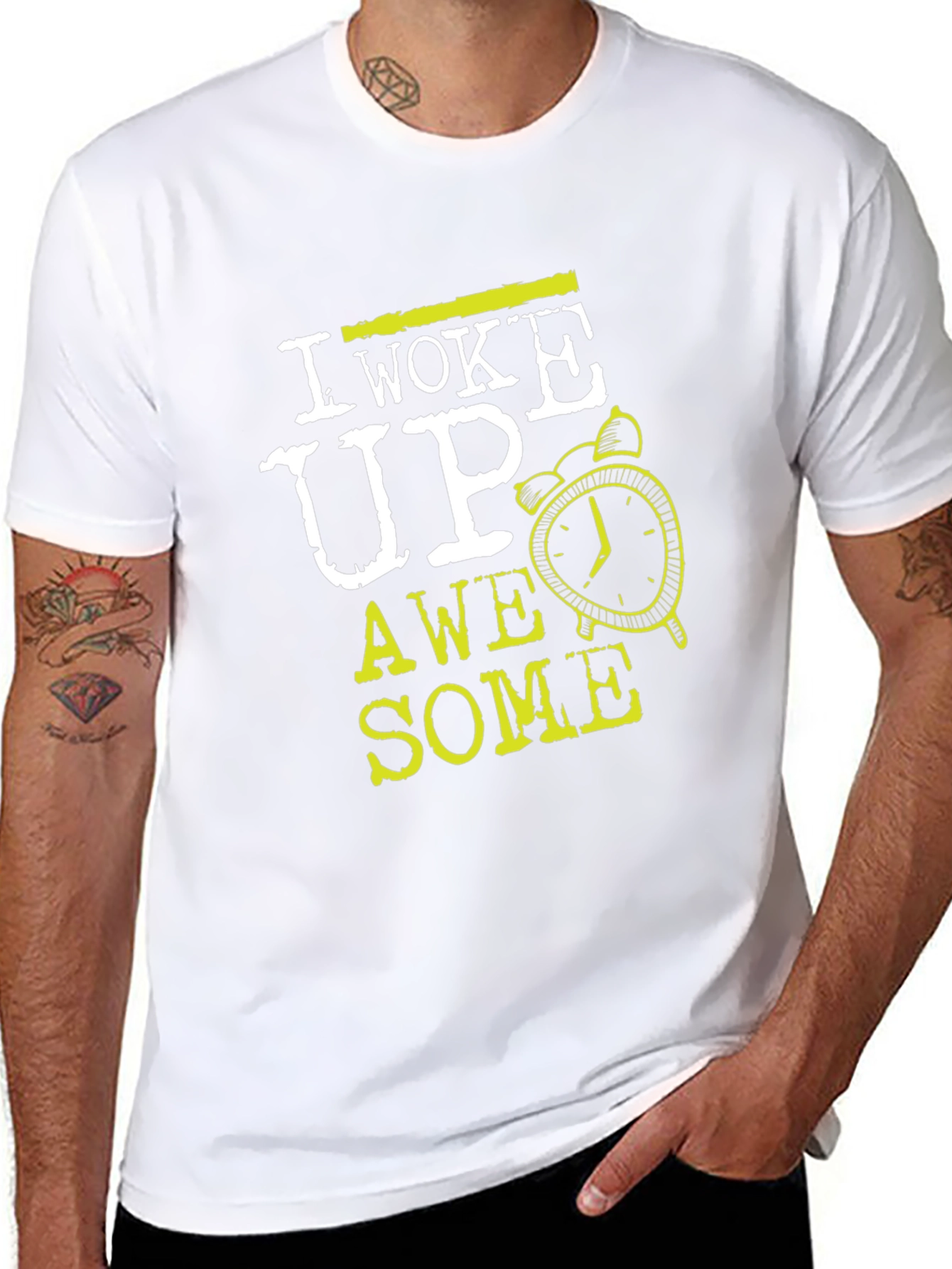 I Woke Up Awesome Black Graphic Tee