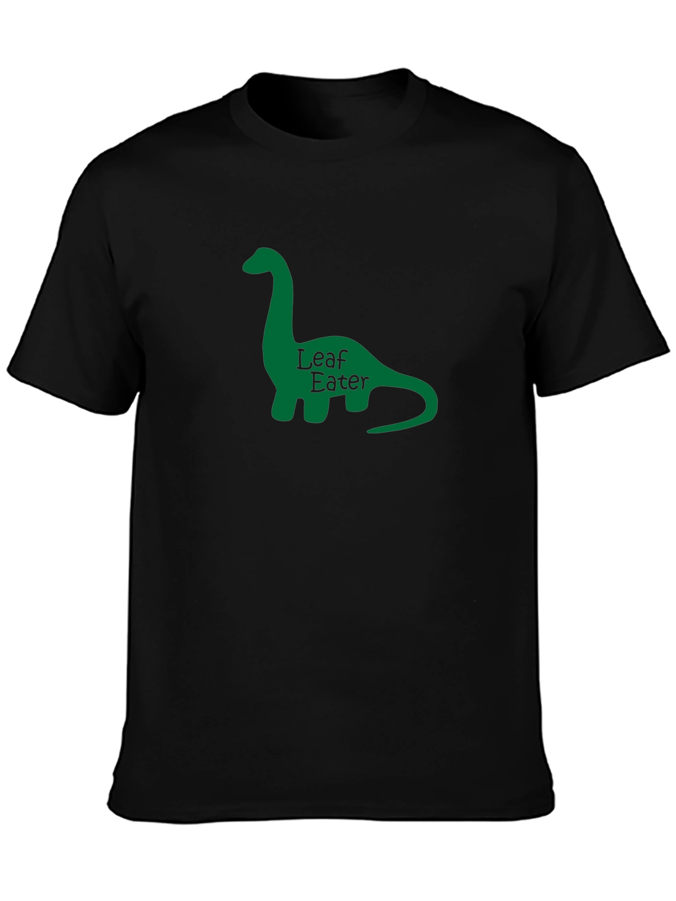 Leaf Eater Dinosaur Graphic Tee - Black