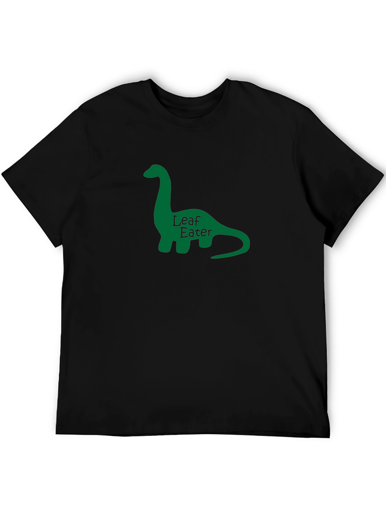 Leaf Eater Dinosaur Graphic Tee - Black