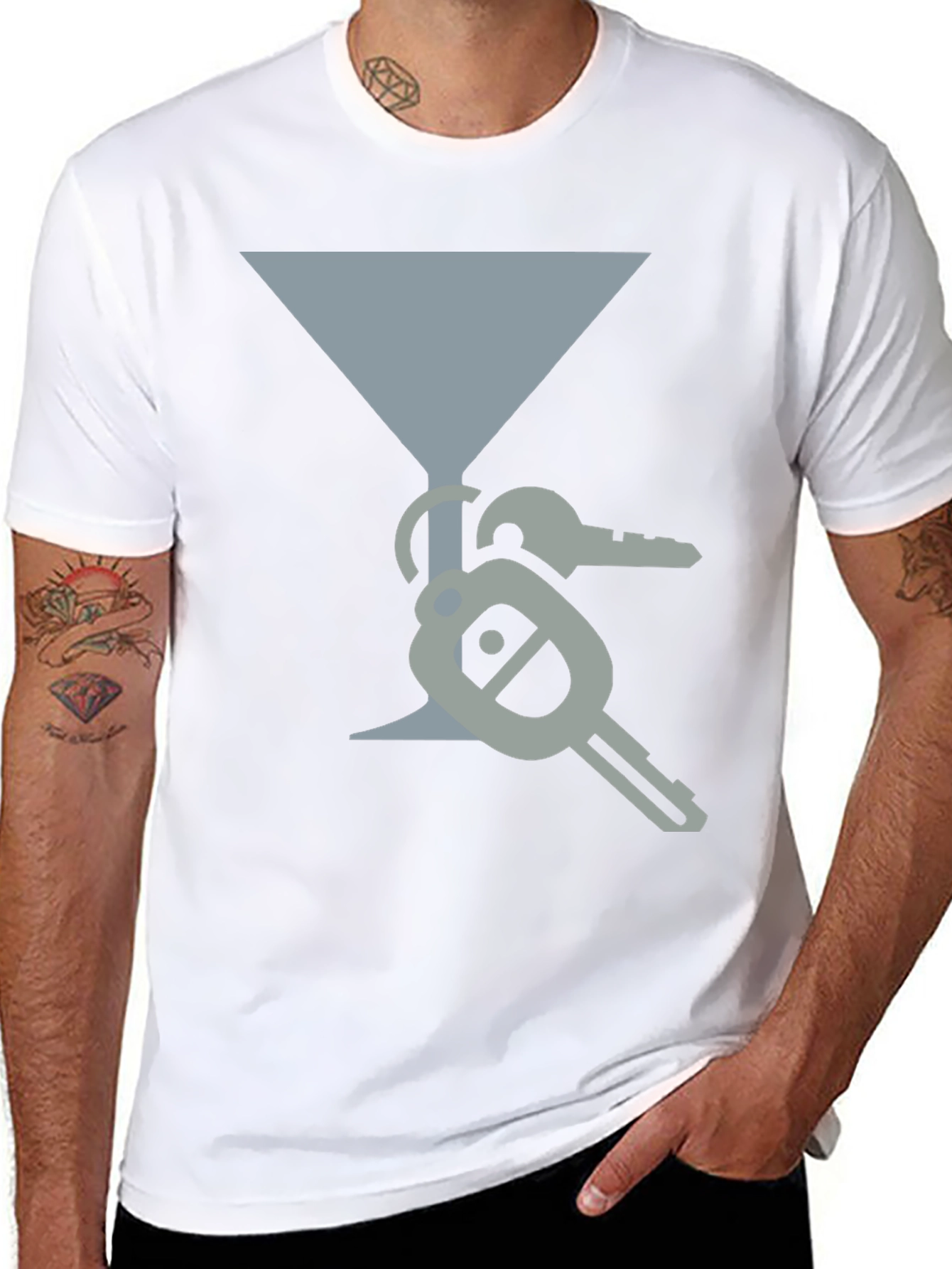 Martini Glass & Keys Graphic Tee