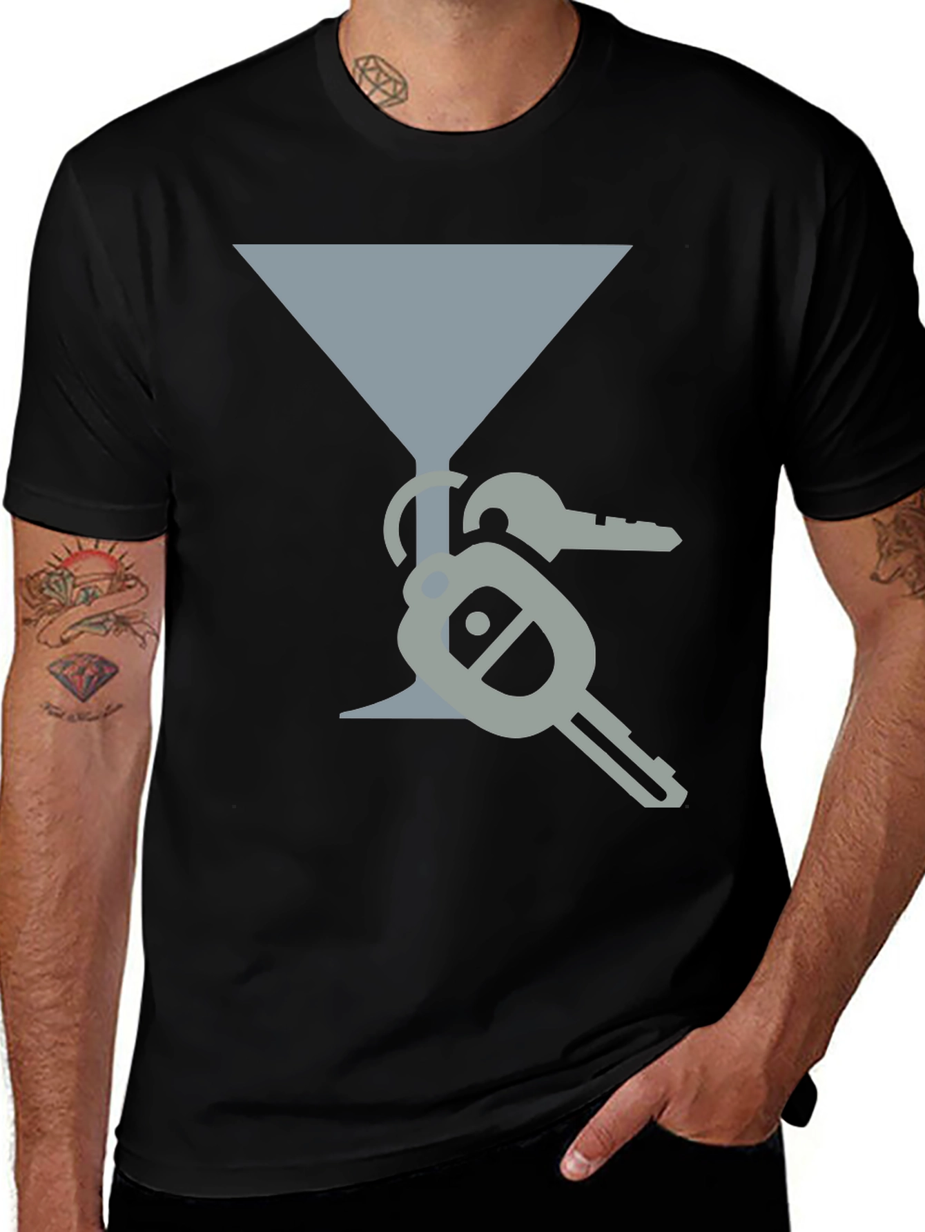 Martini Glass & Keys Graphic Tee